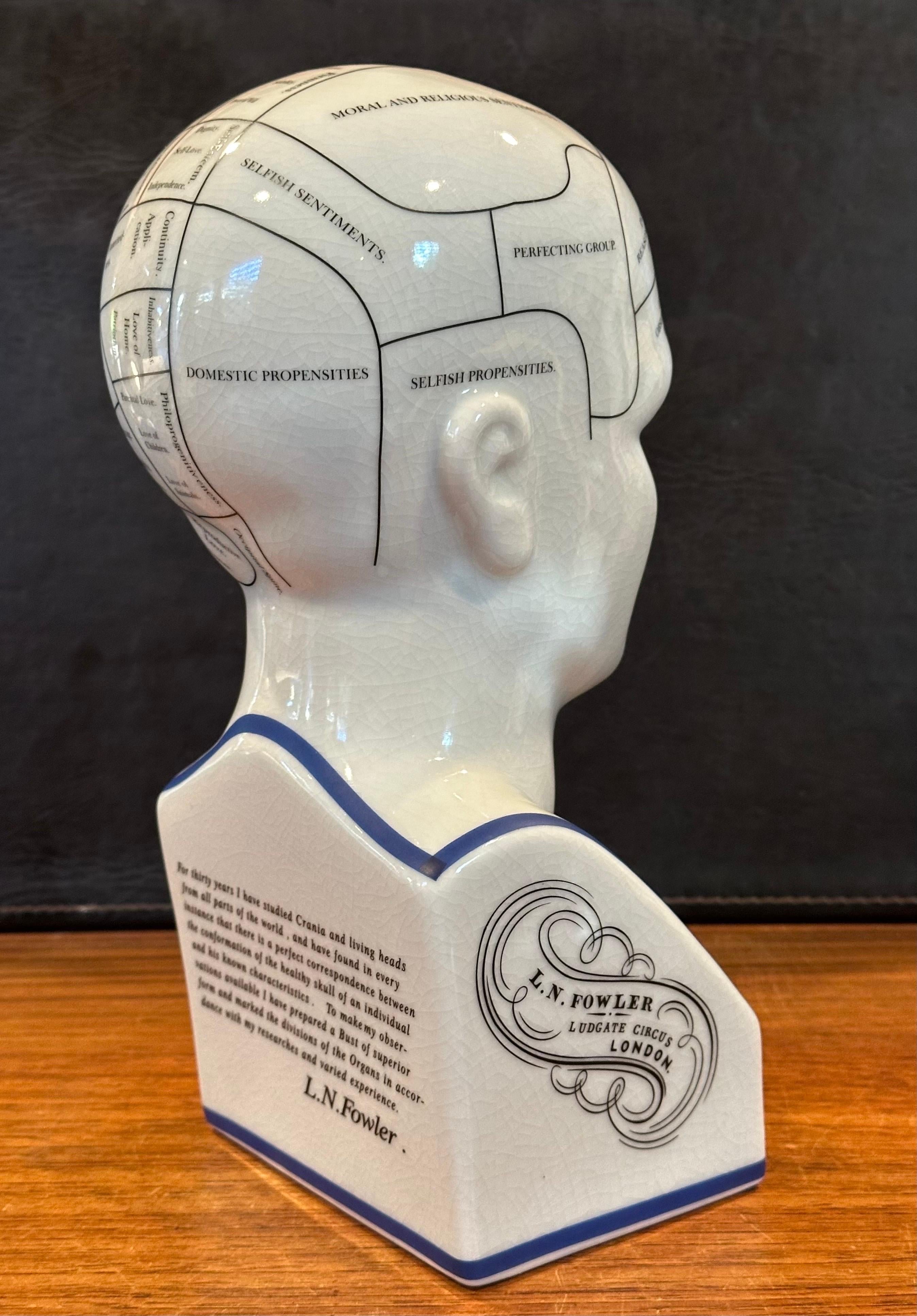 Keramik Phrenology-Büste / Kopf aus Keramik von L.N. Fowler im Angebot 7