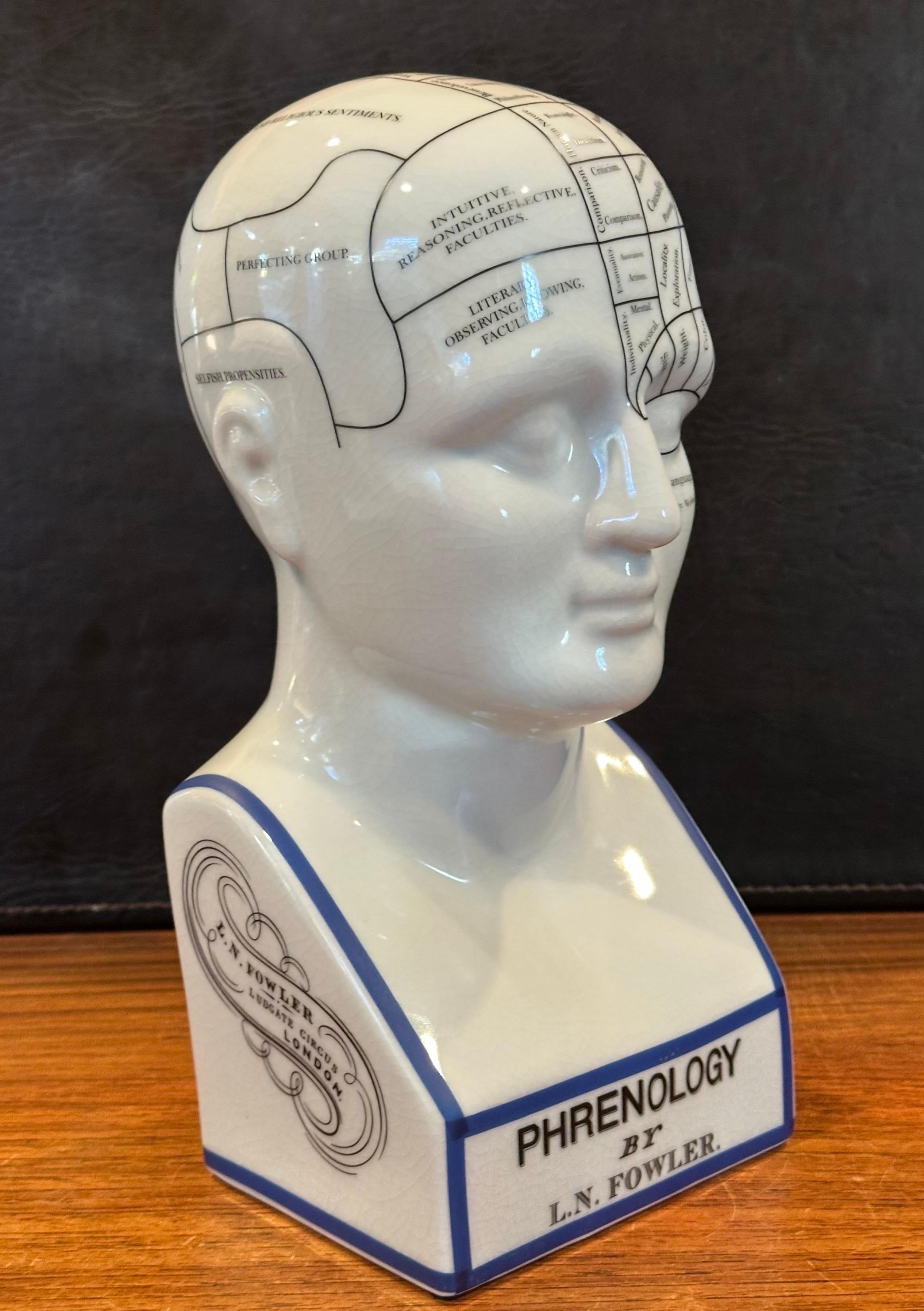 Keramik Phrenology-Büste / Kopf aus Keramik von L.N. Fowler im Angebot 12