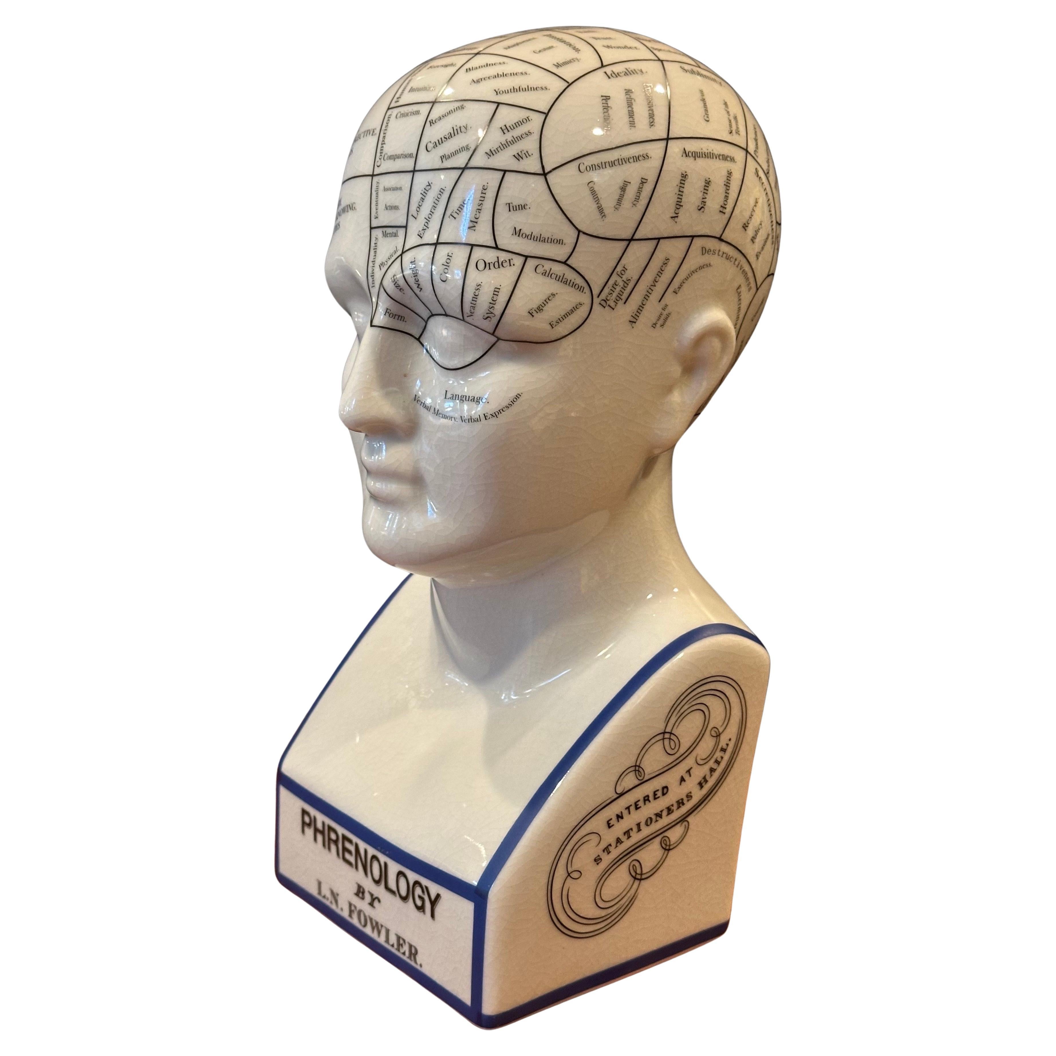 Keramik Phrenology-Büste / Kopf aus Keramik von L.N. Fowler im Angebot 13