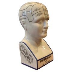 Busto / Cabeza de frenología de cerámica de L.N. Fowler