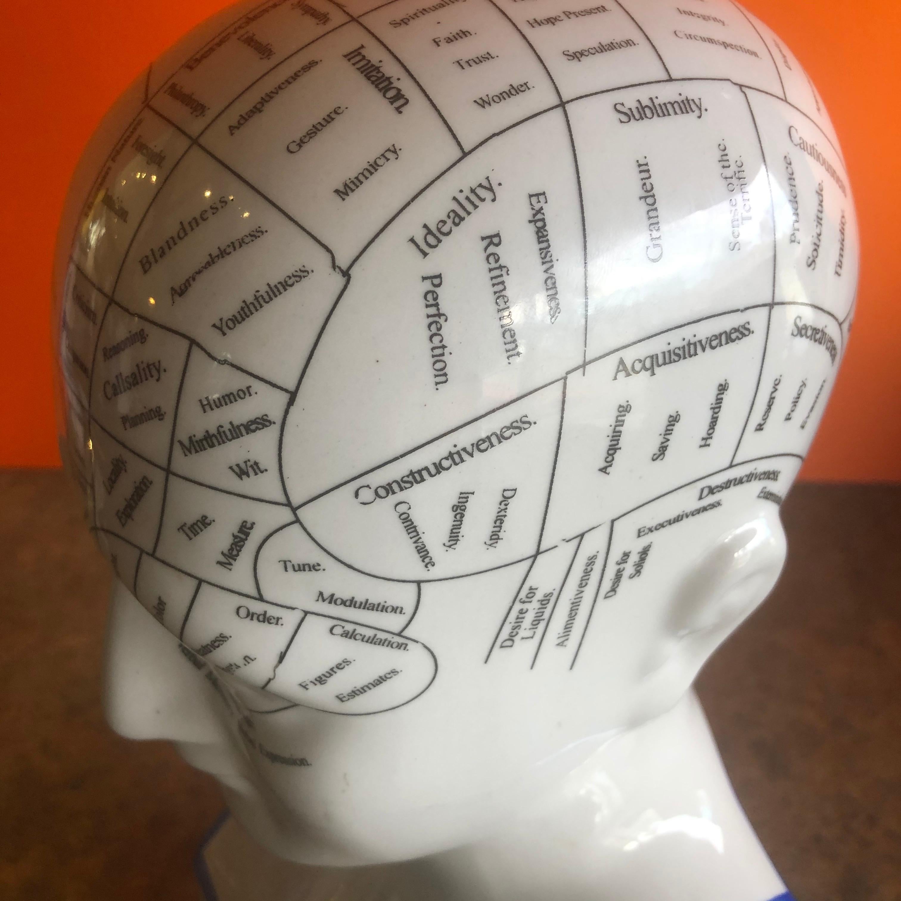 porcelain phrenology head statue