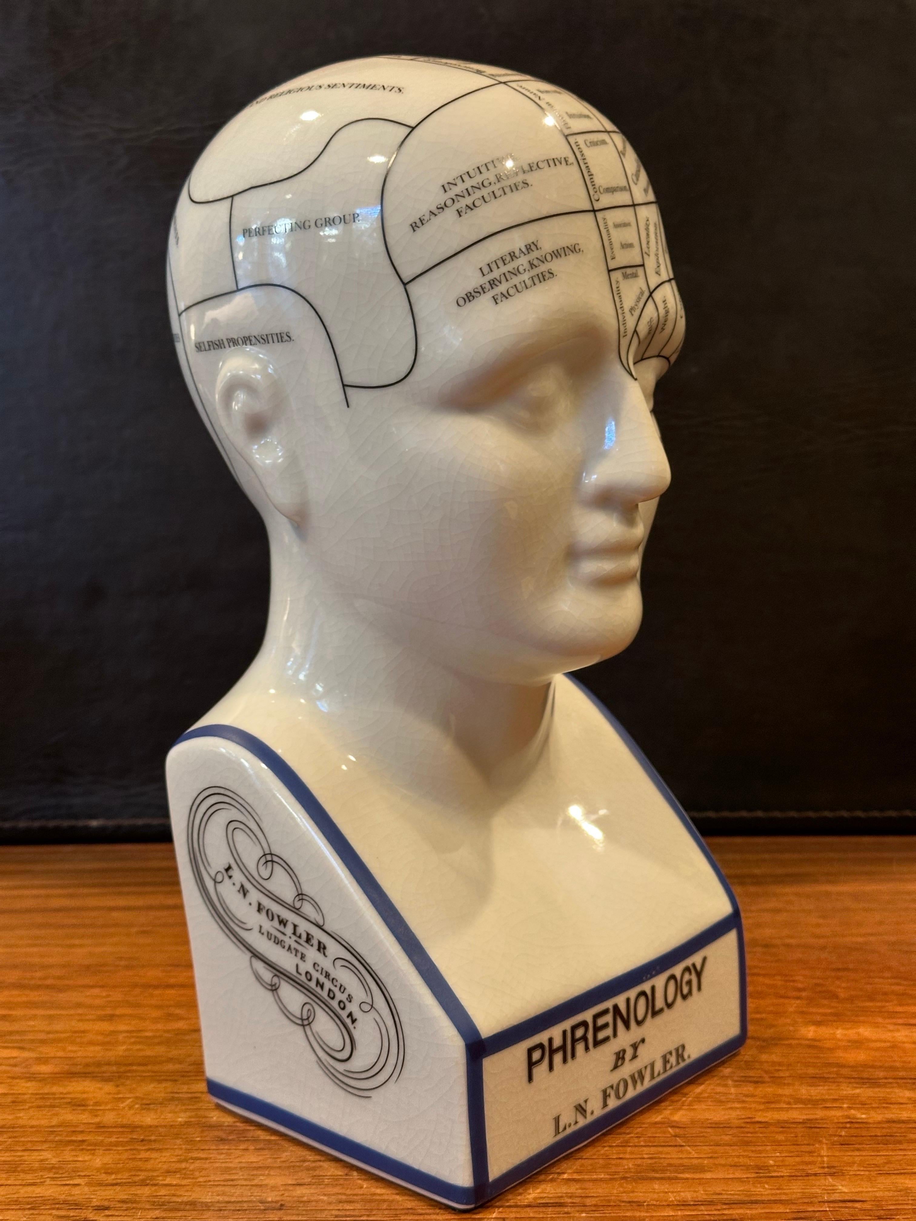 Keramik Phrenology-Büste / Kopf aus Keramik von L.N. Fowler (20. Jahrhundert) im Angebot