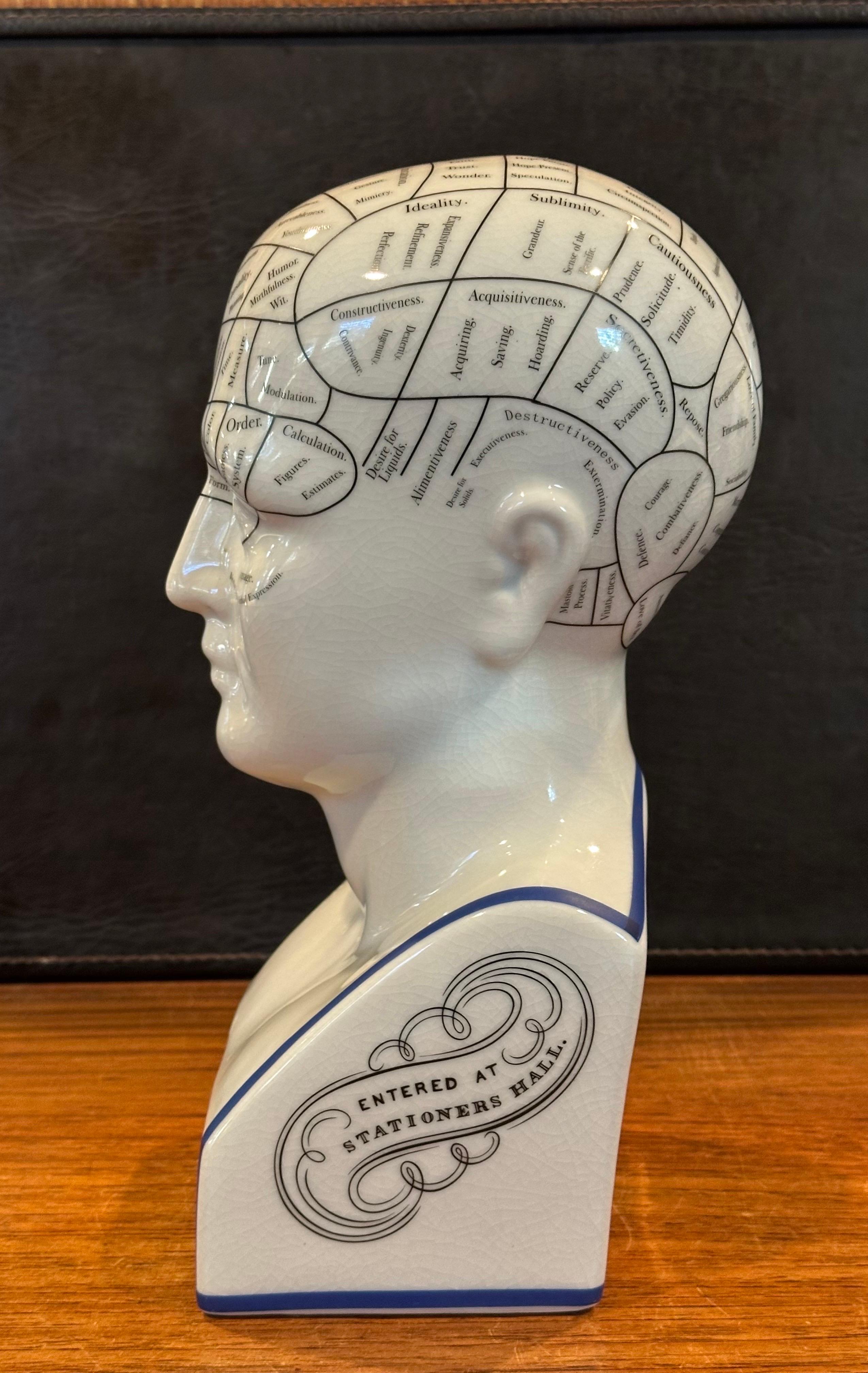 Keramik Phrenology-Büste / Kopf aus Keramik von L.N. Fowler im Angebot 4