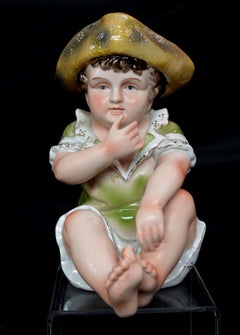 Ceramic Piano Baby Boy, Marked