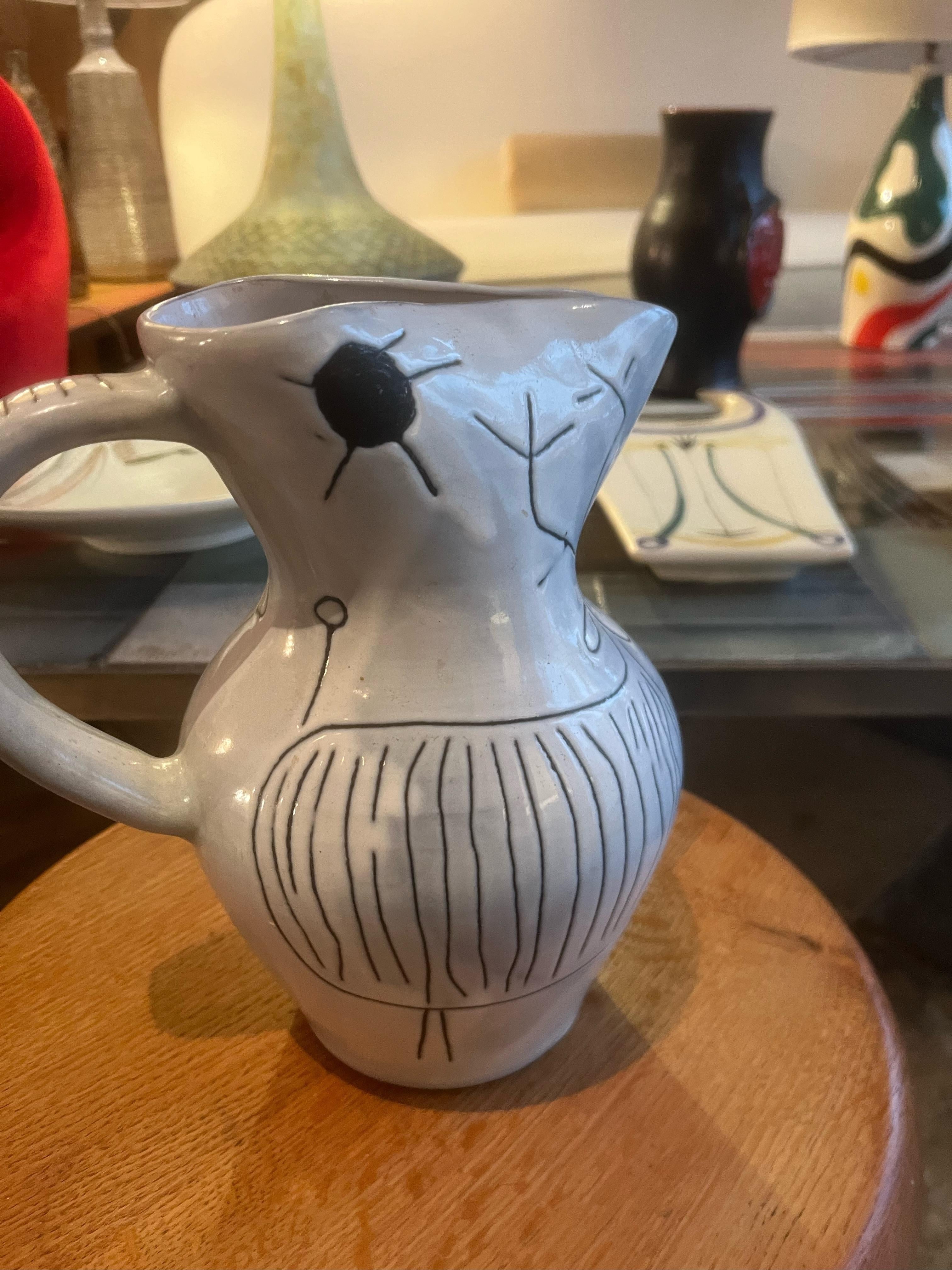 Pichet de cerámica de Jacques Blin, Francia, años 60