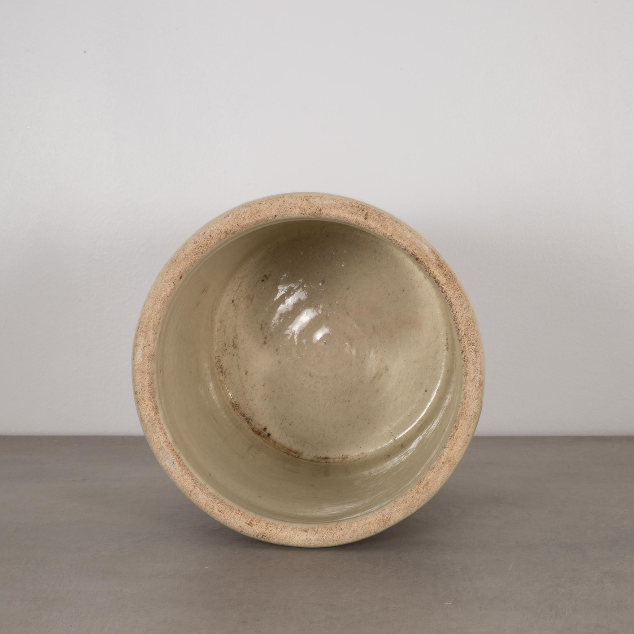 Rustic Ceramic Pickling Crock Unmarked with Lid, circa 1910