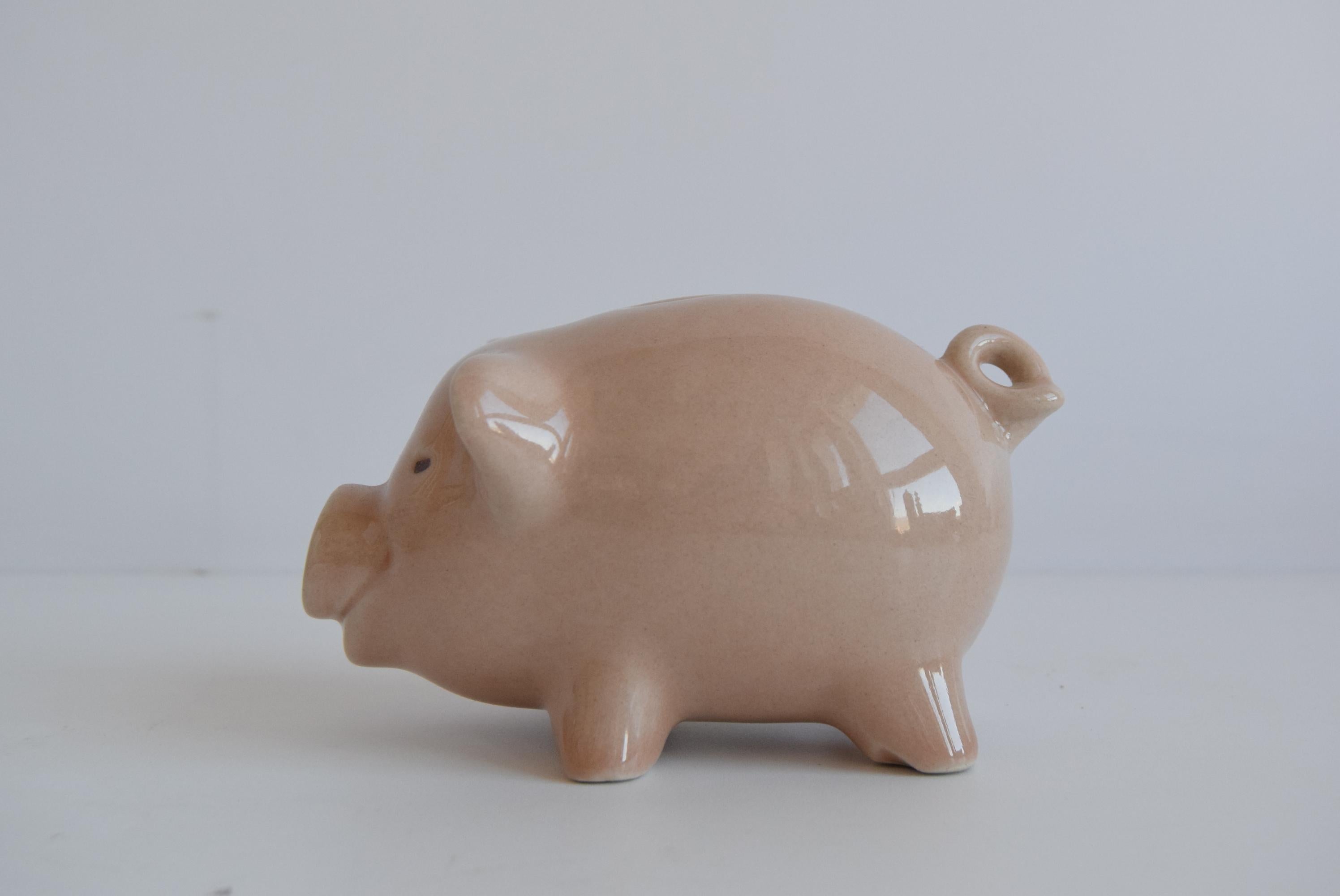 Mid-Century Modern Ceramic Piggy Bank by Ditar Urbach 1950s For Sale