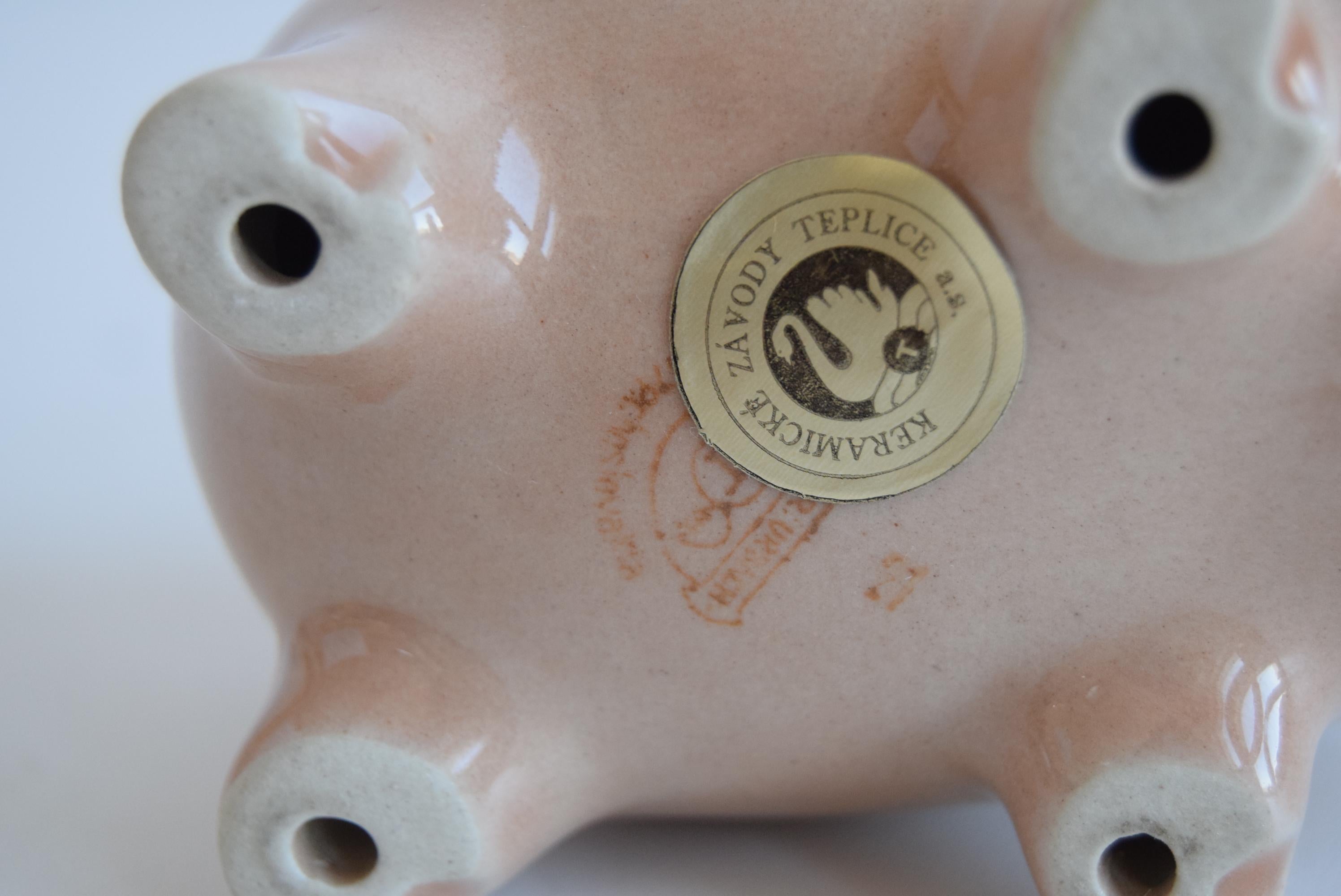 Ceramic Piggy Bank by Ditar Urbach 1950s In Good Condition For Sale In Praha, CZ