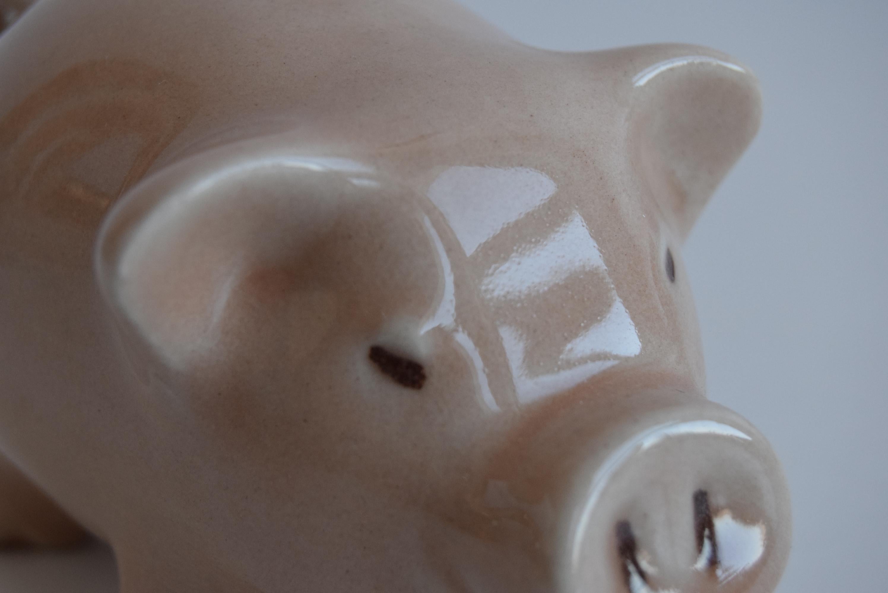Mid-20th Century Ceramic Piggy Bank by Ditar Urbach 1950s For Sale