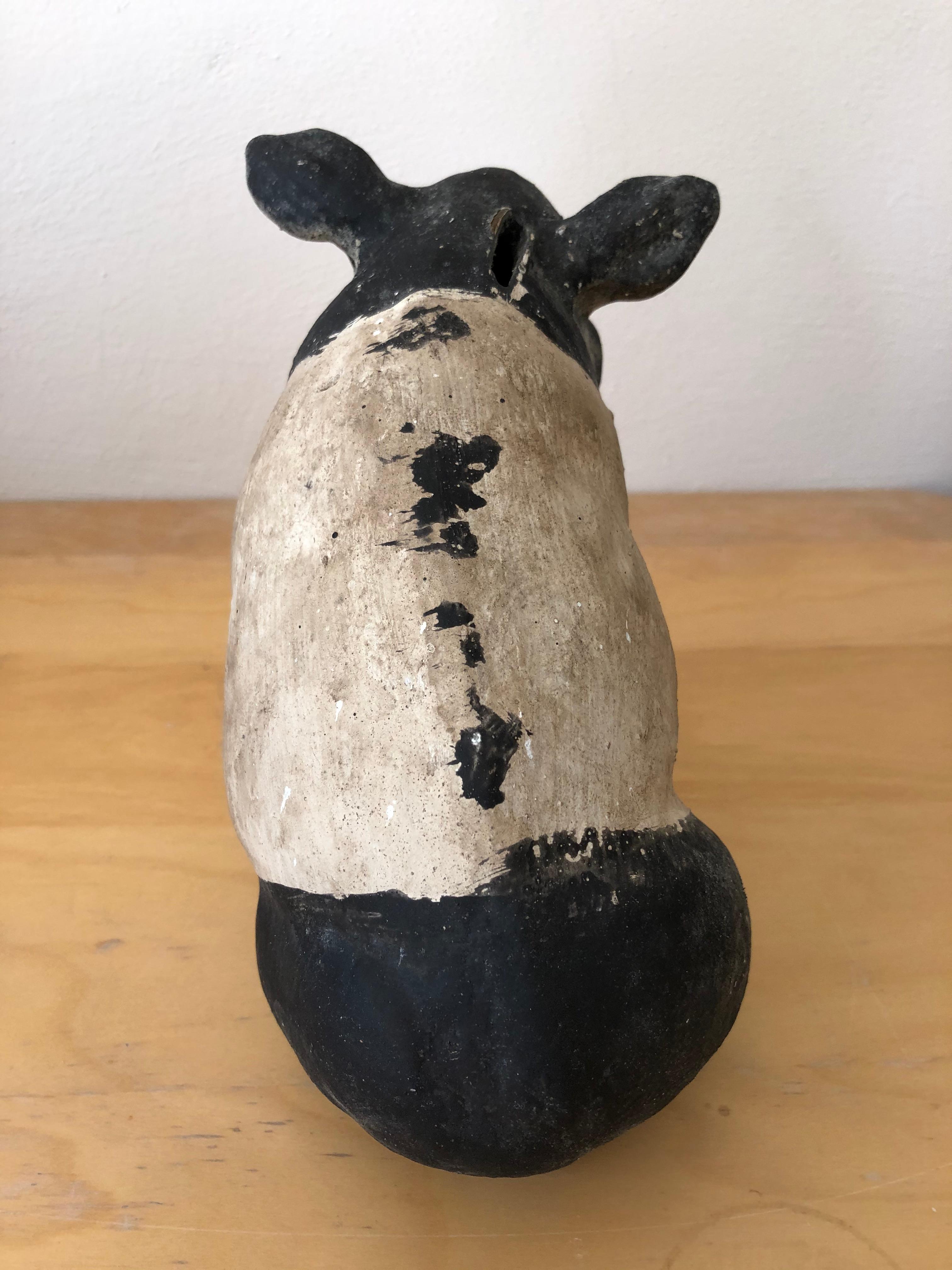 Hand-Painted Ceramic Piggy Bank from Mexico, circa 1970s