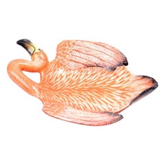 Ceramic Pink Flamingo coin dish, hand made in South Africa