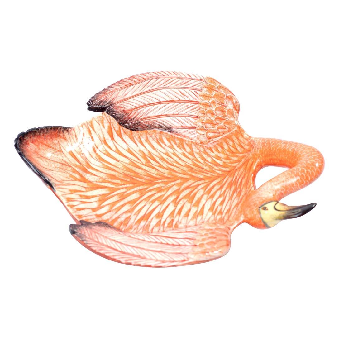 Modern Ceramic Pink Flamingo coin dish, hand made in South Africa For Sale