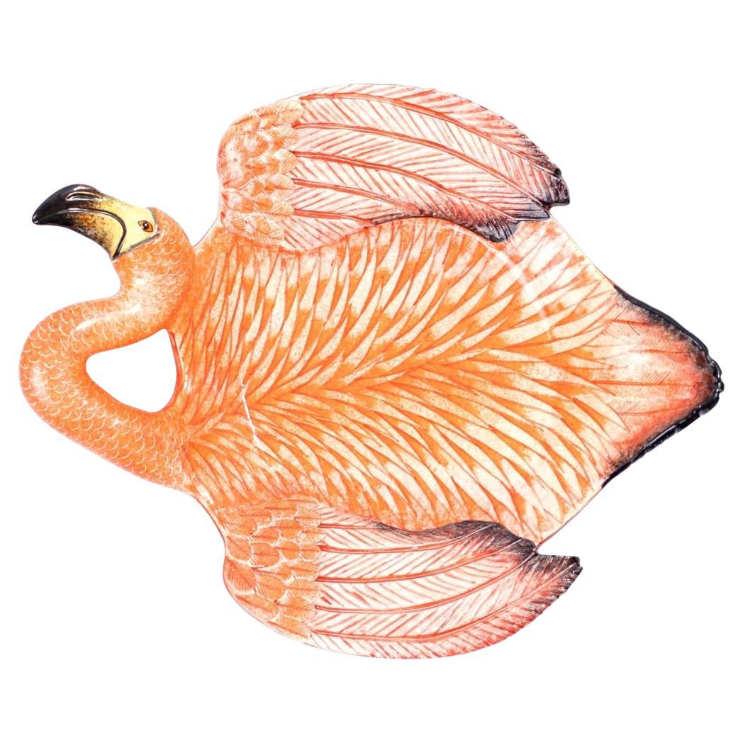 Ceramic Pink Flamingo coin dish, hand made in South Africa