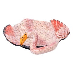 Ceramic pink Flamingo, hand made in South Africa