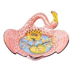 Ceramic pink Flamingo, hand made in South Africa