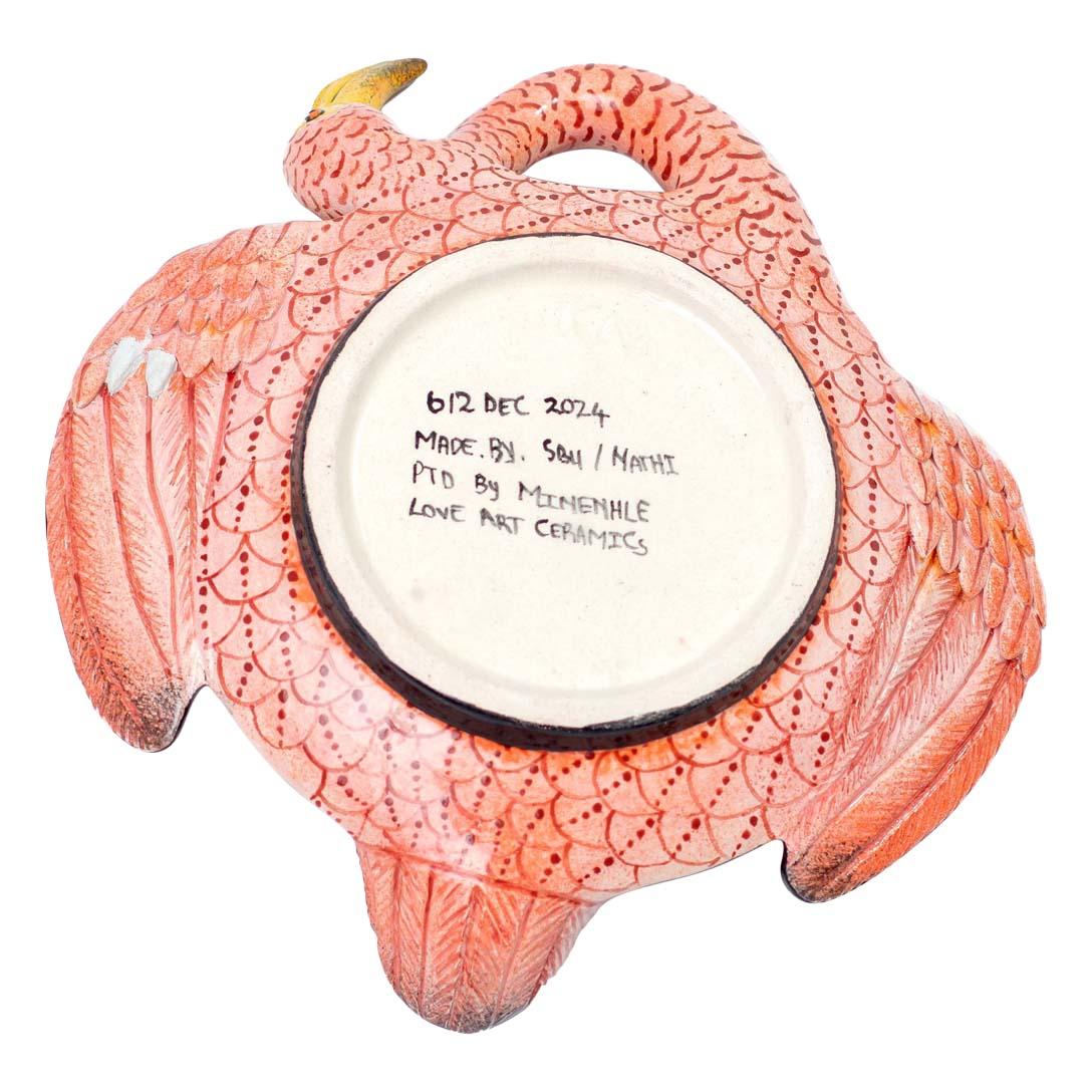 South African Ceramic pink Flamingo, hand made in South Africa For Sale