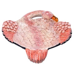 Ceramic pink Flamingo, hand made in South Africa