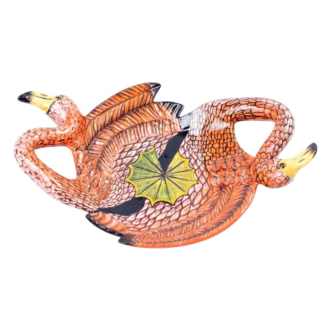 Modern Ceramic Pink Flamingos coin dish, hand made in South Africa