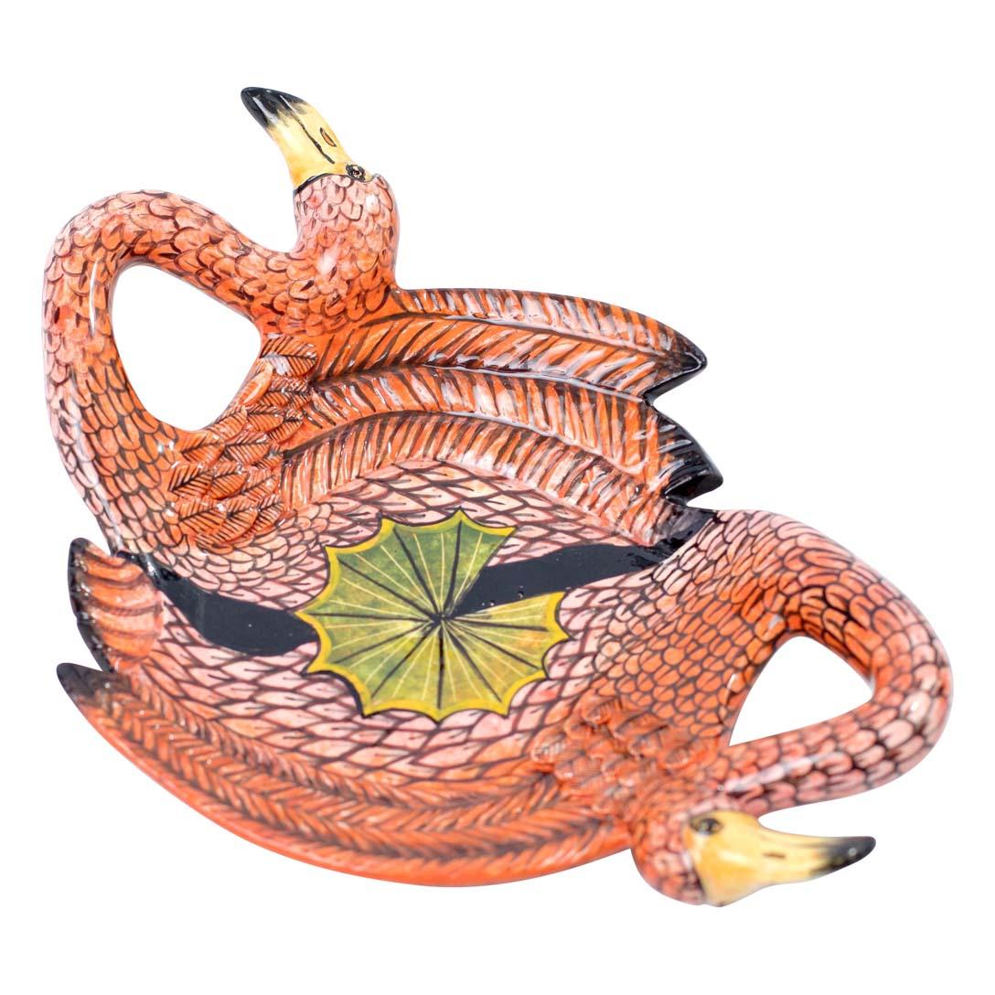 South African Ceramic Pink Flamingos coin dish, hand made in South Africa