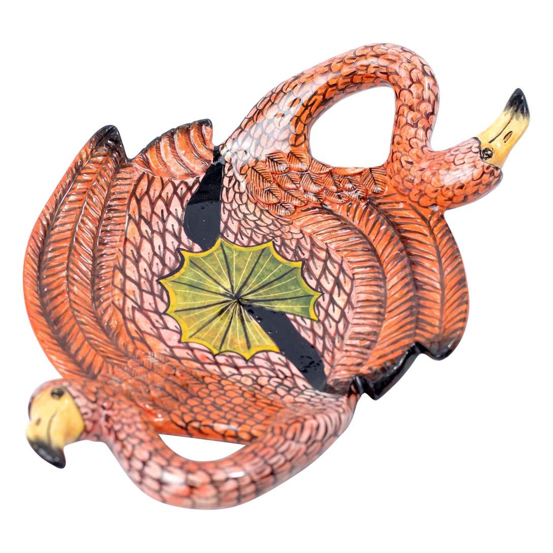 Hand-Painted Ceramic Pink Flamingos coin dish, hand made in South Africa