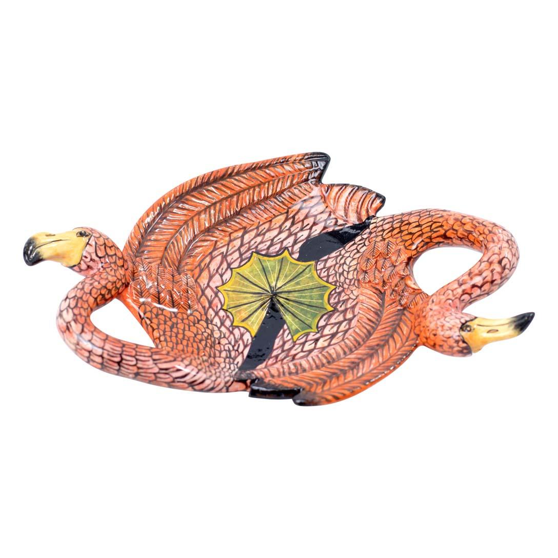 Ceramic Pink Flamingos coin dish, hand made in South Africa In New Condition In North Miami, FL