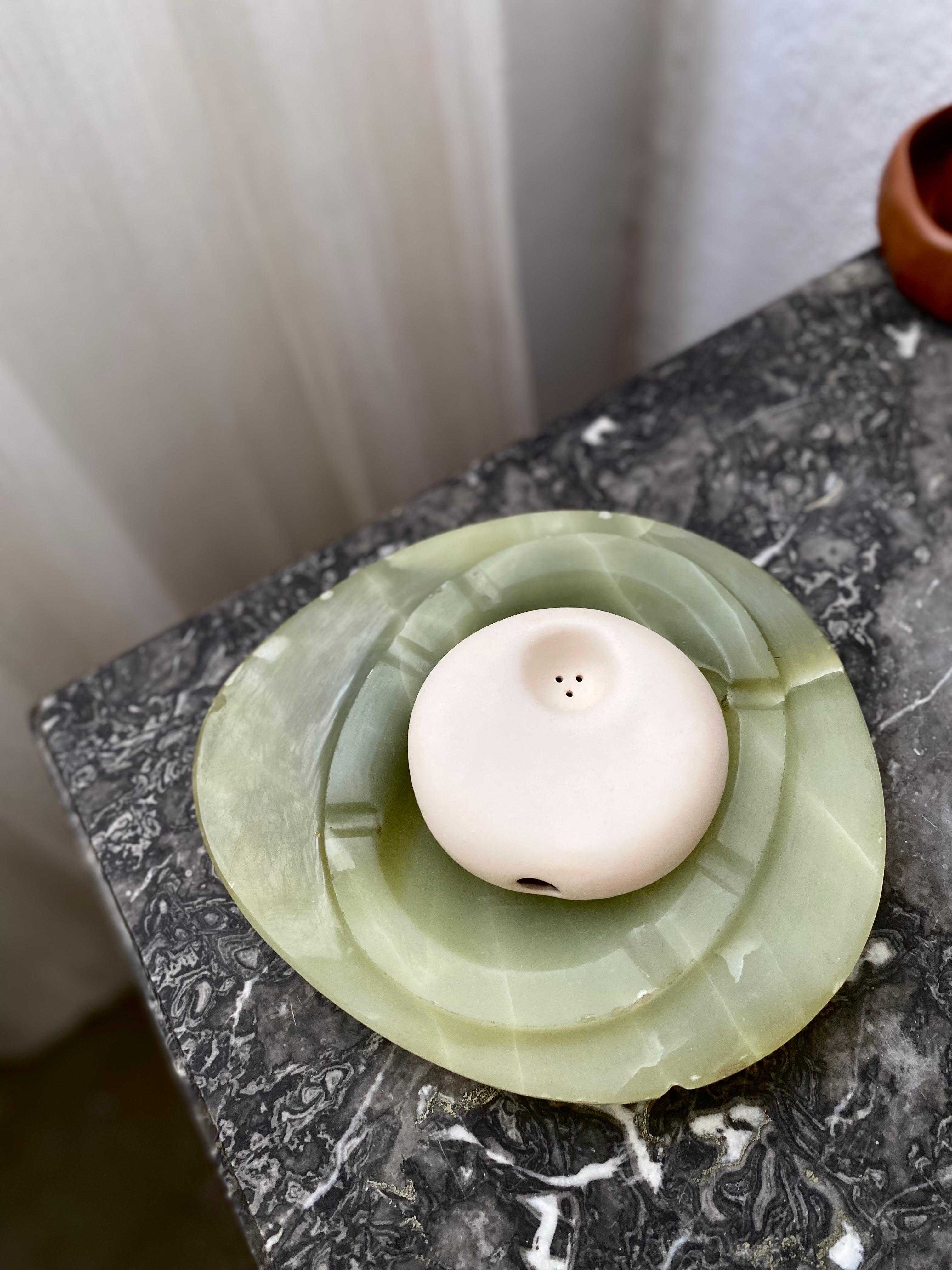 Argentine Ceramic Pipe Matte Neutral Beige with Organic Minimal Design, Unique  For Sale