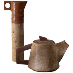 Vintage Ceramic Pitcher and 'Tea' Pot, France, 1960s