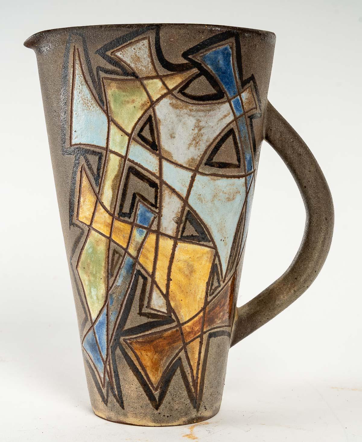 Mid-Century Modern Ceramic Pitcher by Alexandre Kostandd