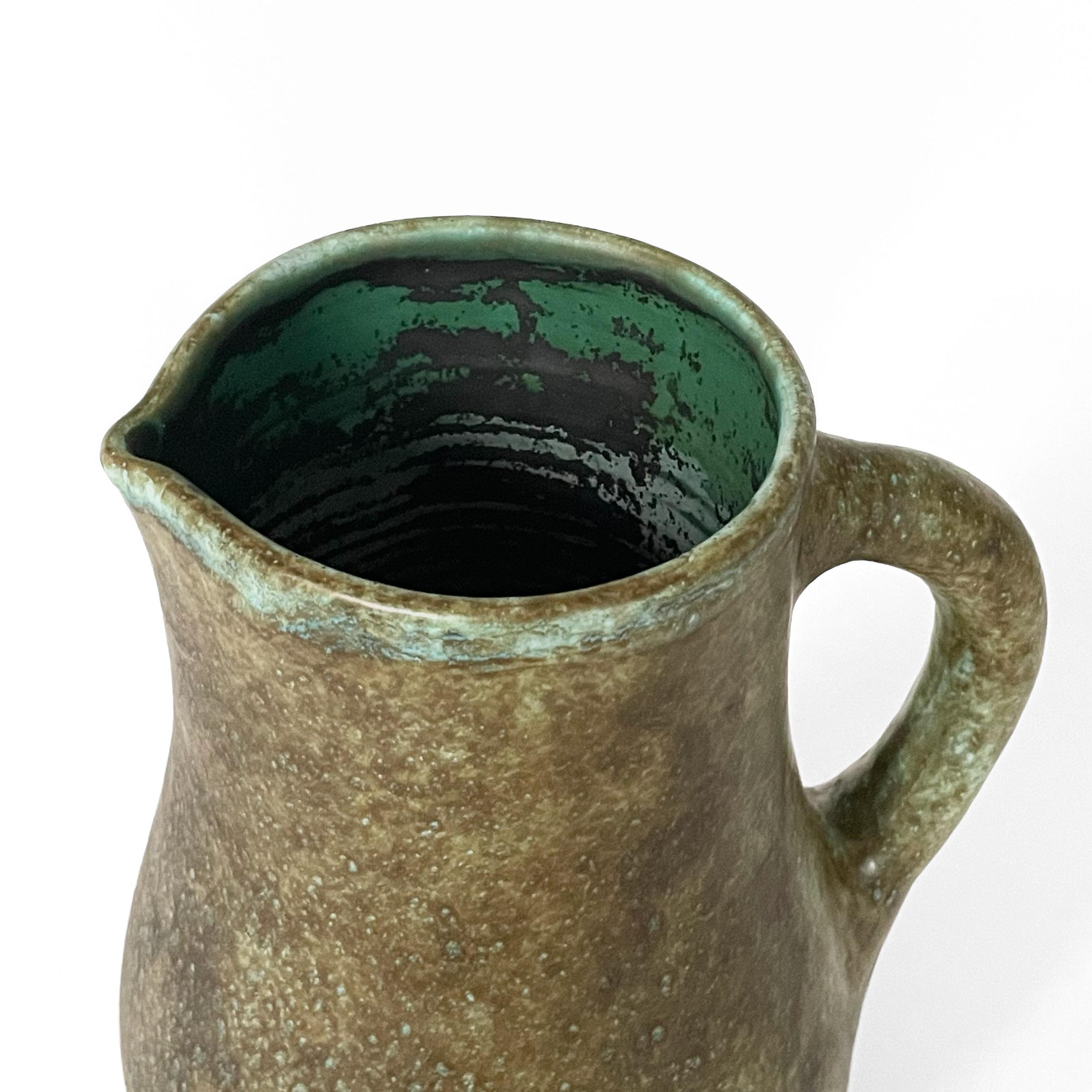 Ceramic pitcher by Jacques and Michelle Serre, Les 2 potiers, circa 1950 2
