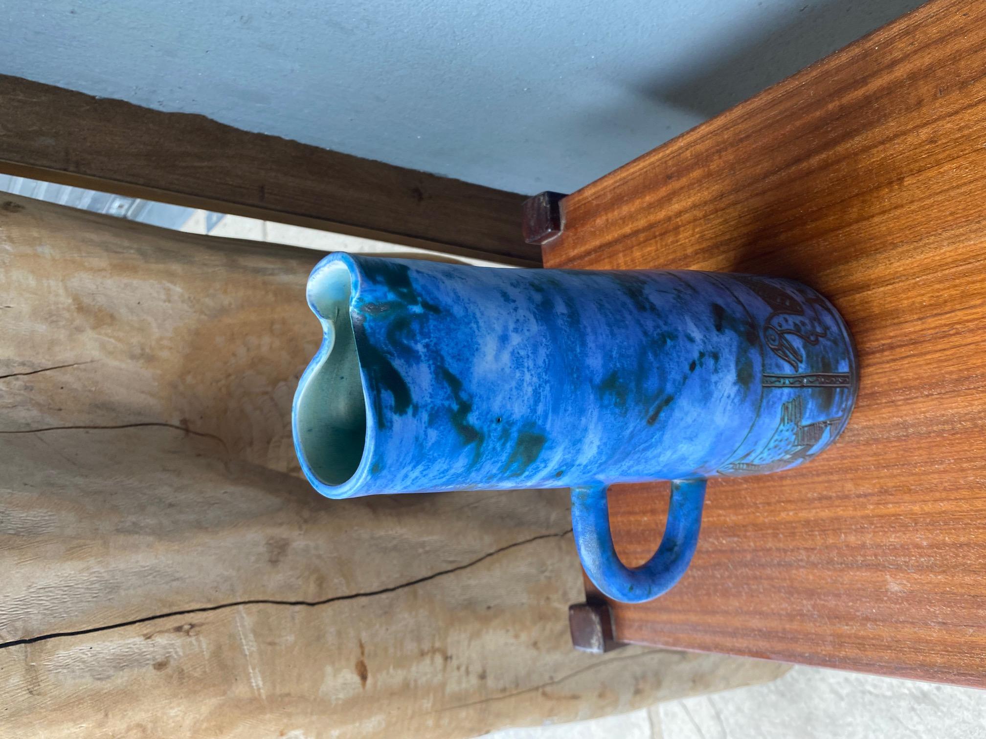Ceramic Pitcher by Jacques Blin, France, 1960s In Good Condition For Sale In Paris, FR
