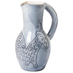 Vintage Ceramic Pitcher by Jacques Innocenti, to Vallauris, circa 1960-1970