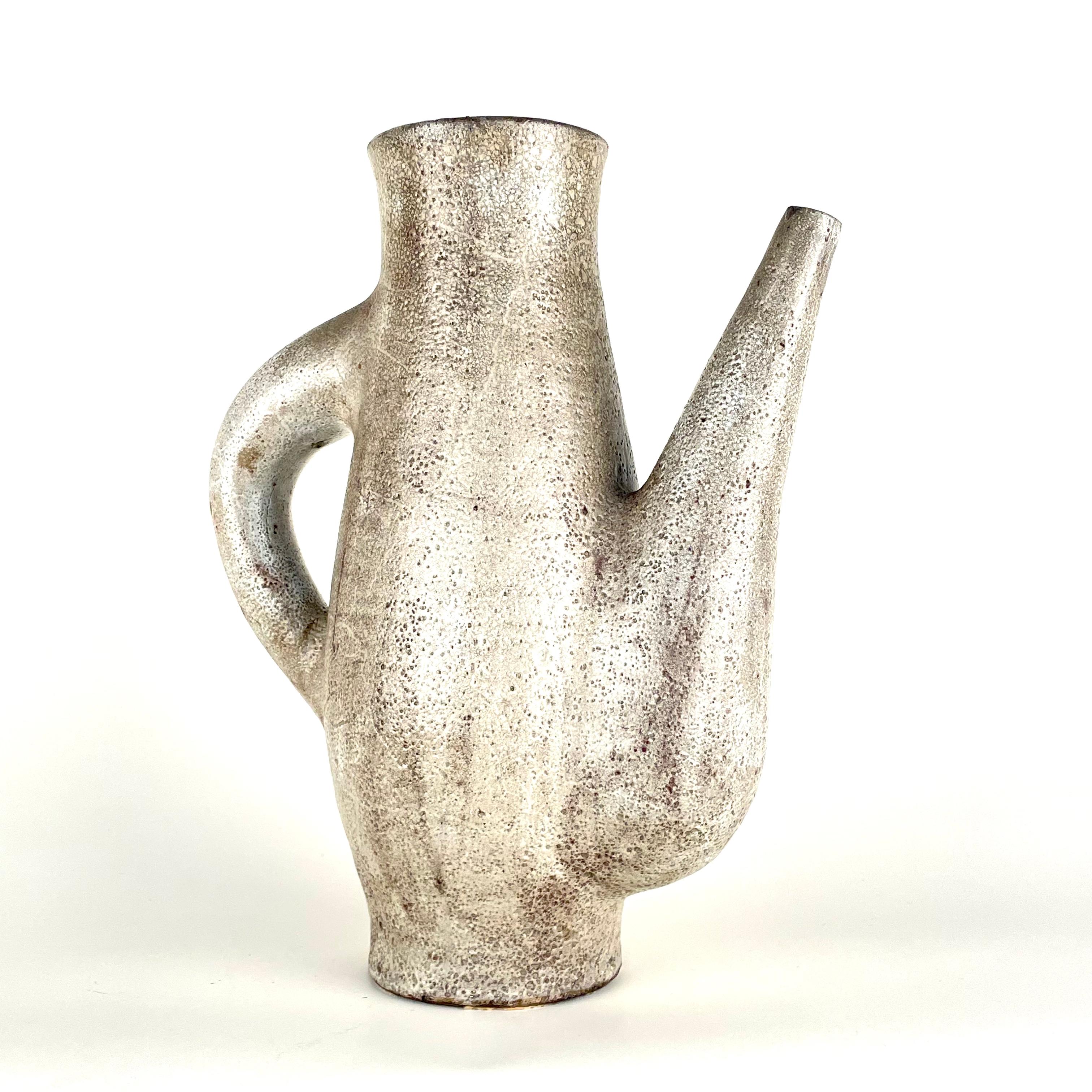 Mid-20th Century Ceramic pitcher by Jean Derval, Vallauris, circa 1960