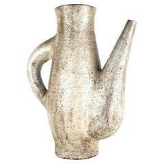 Ceramic pitcher by Jean Derval, Vallauris, circa 1960