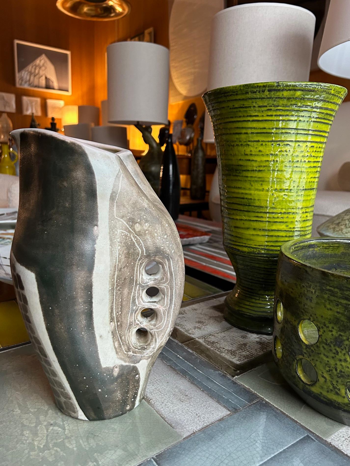 Modern Ceramic pitcher by Mado Jolain, France, 1960's For Sale