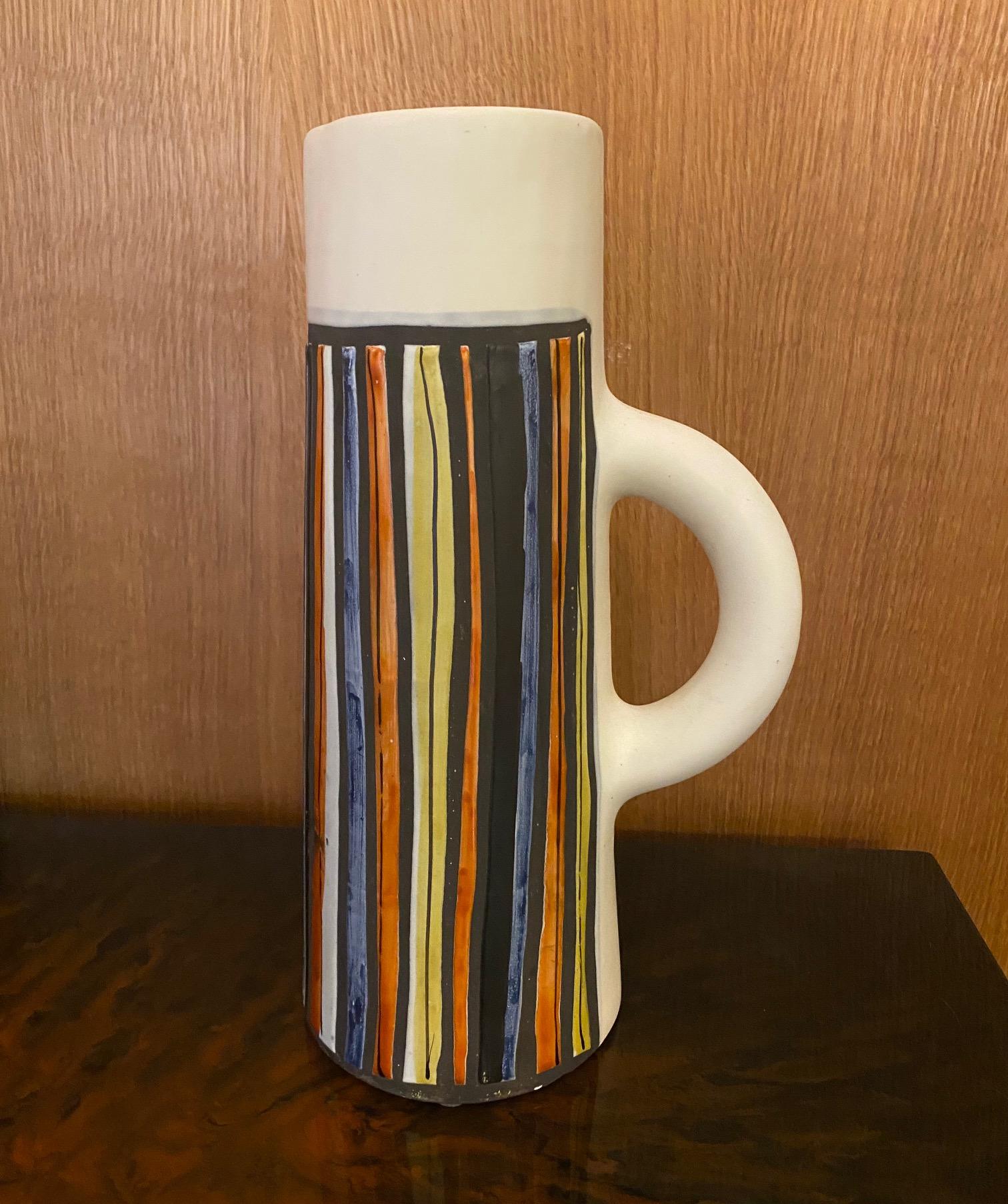 French Ceramic Pitcher by Roger Capron, France, Vallauris, 1950s For Sale