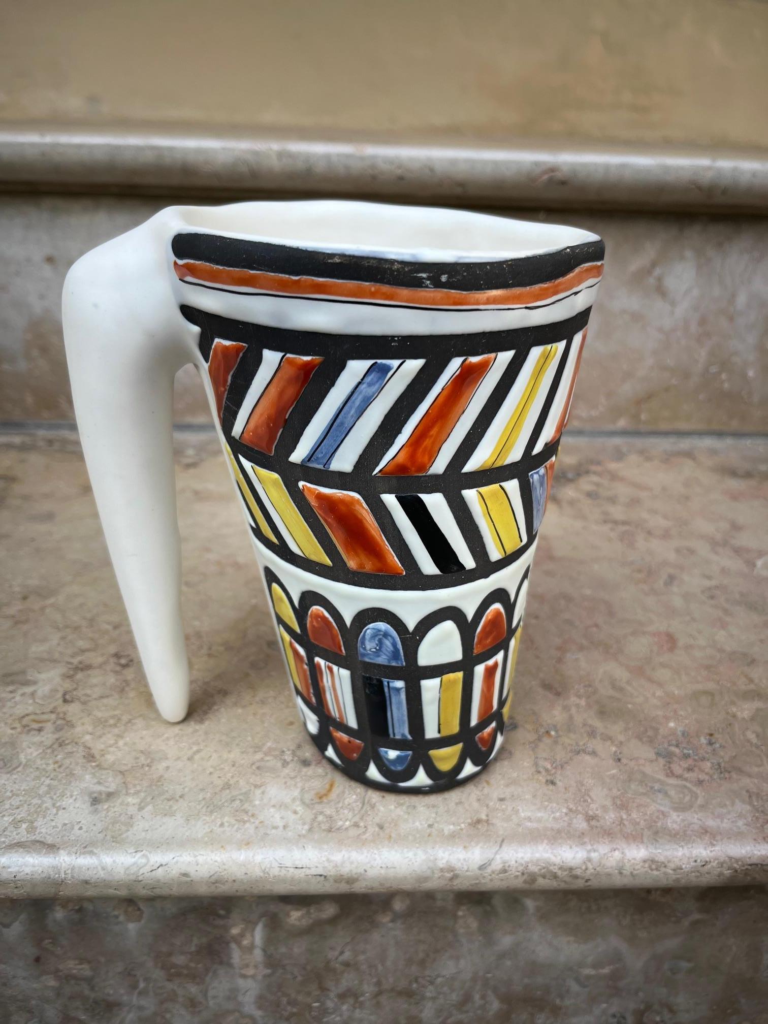 Mid-Century Modern Ceramic pitcher by Roger Capron, Vallauris 1950's For Sale