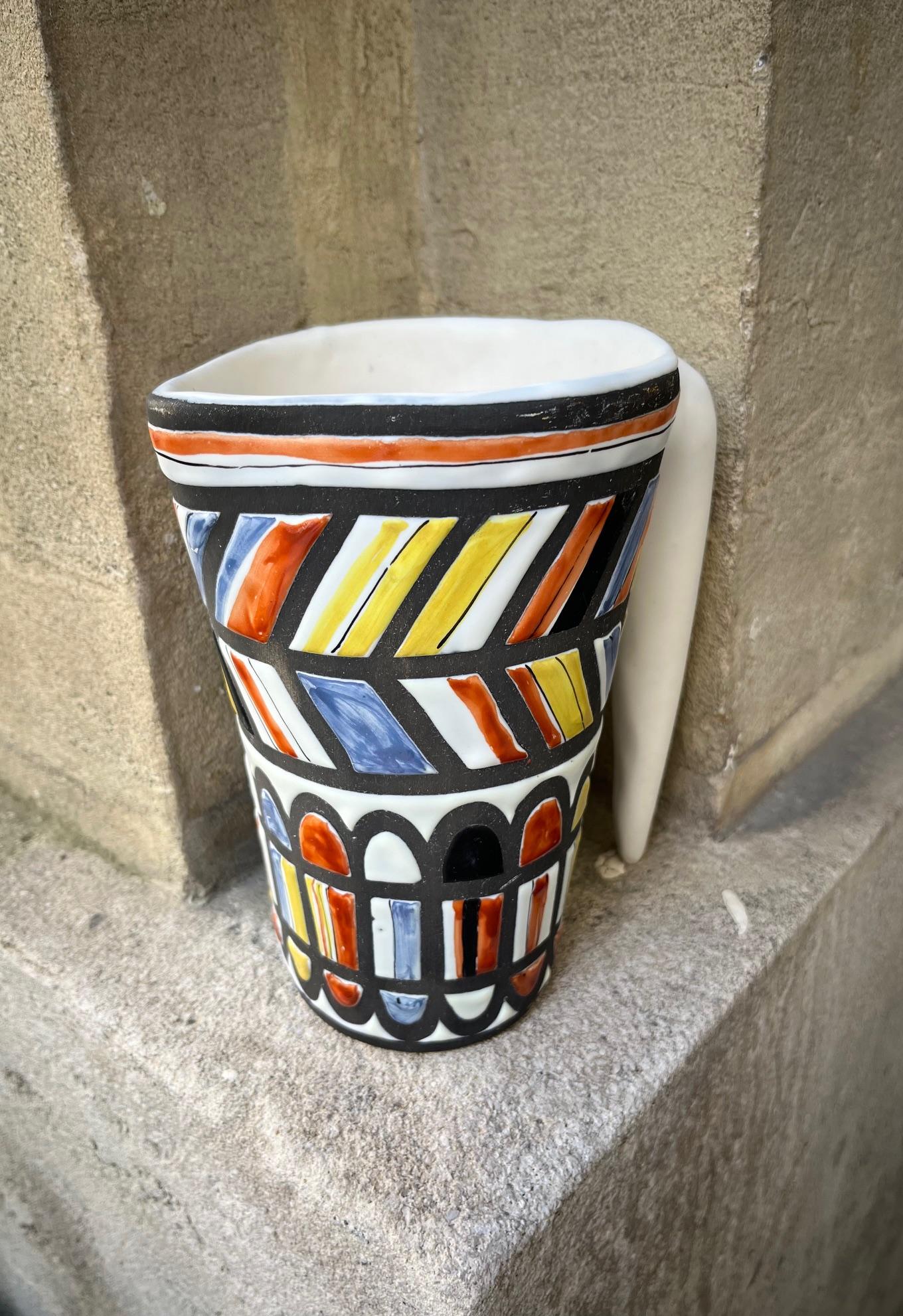French Ceramic pitcher by Roger Capron, Vallauris 1950's For Sale
