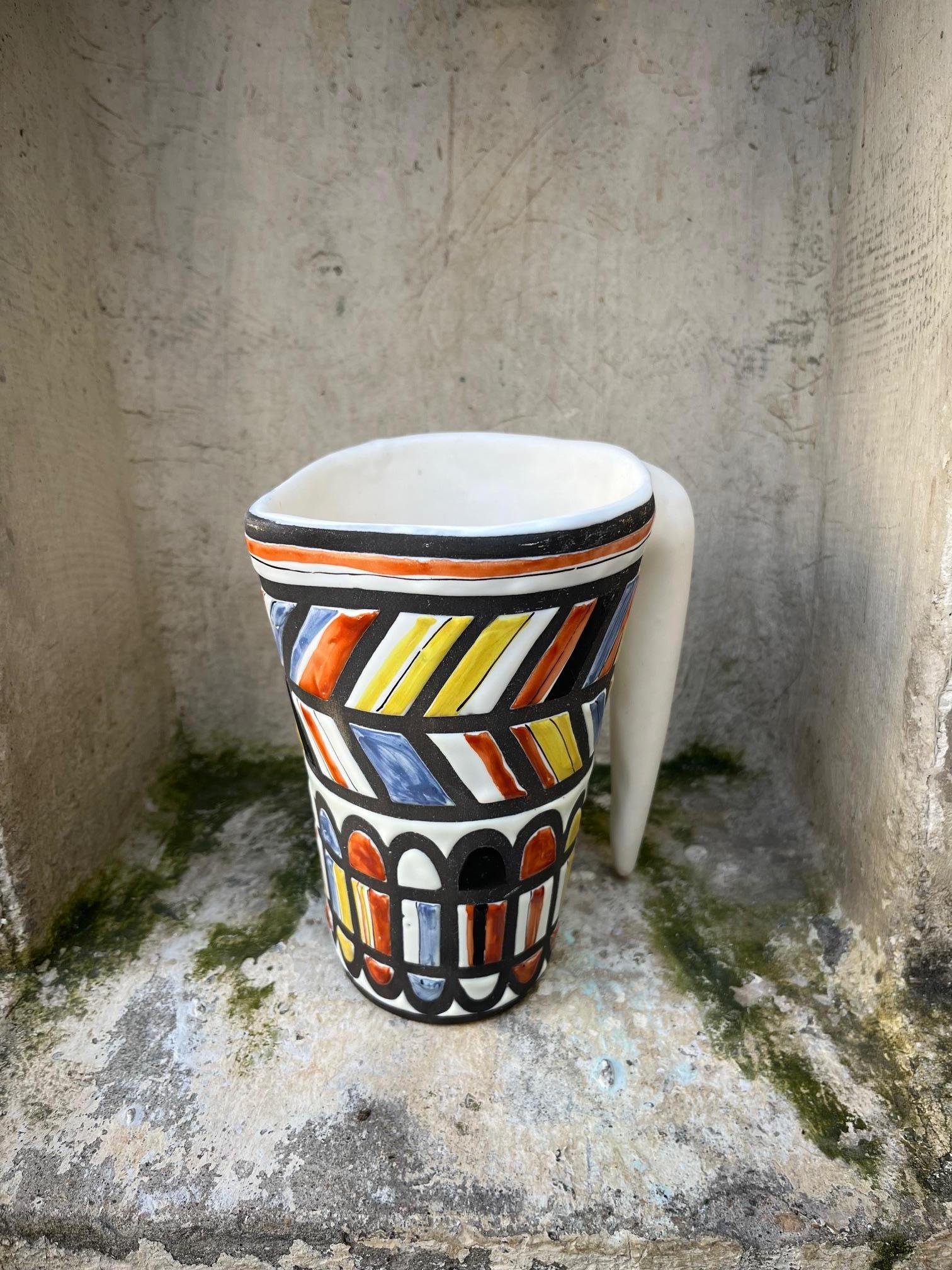 Mid-20th Century Ceramic pitcher by Roger Capron, Vallauris 1950's For Sale