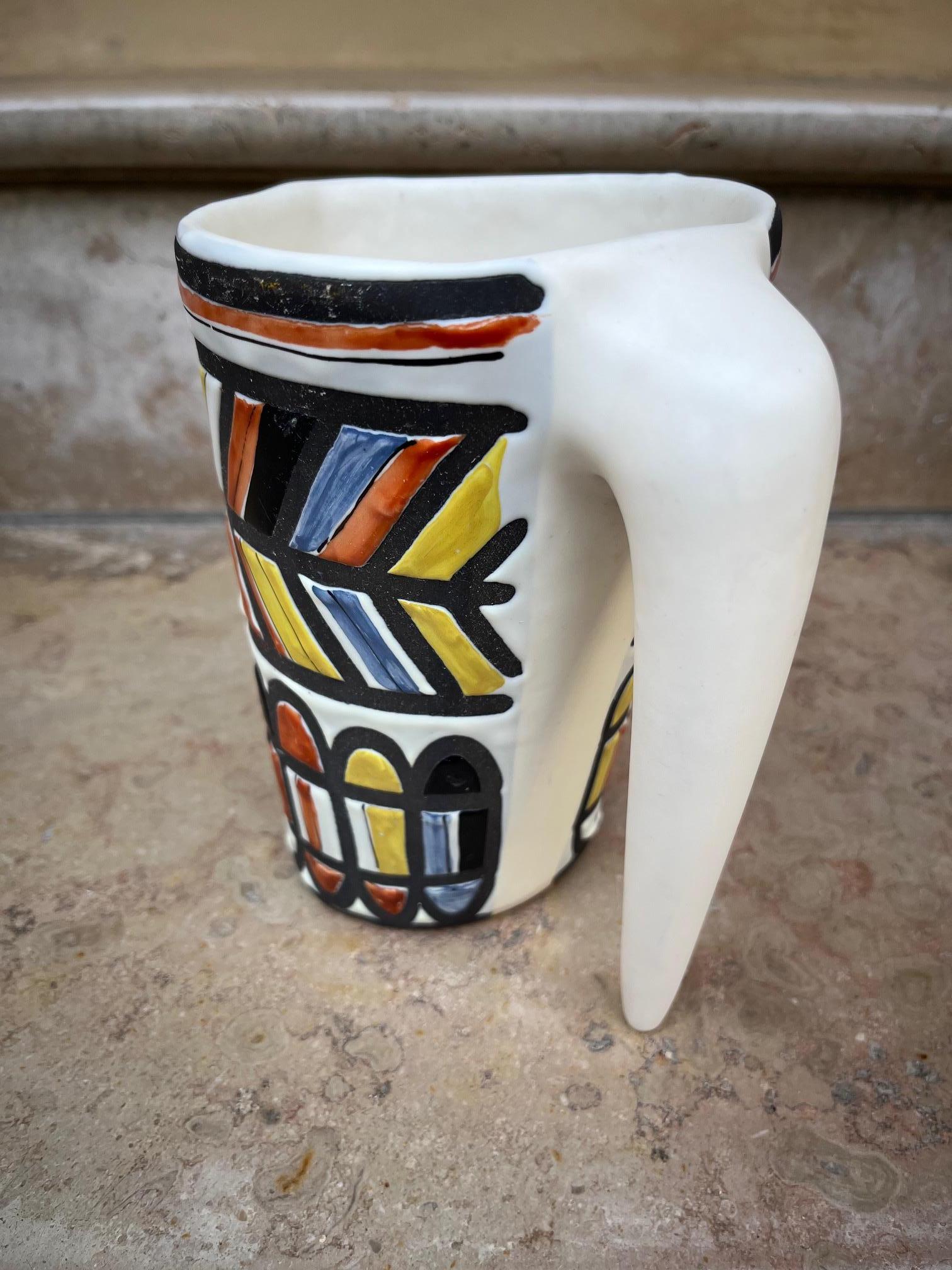Ceramic pitcher by Roger Capron, Vallauris 1950's For Sale 1