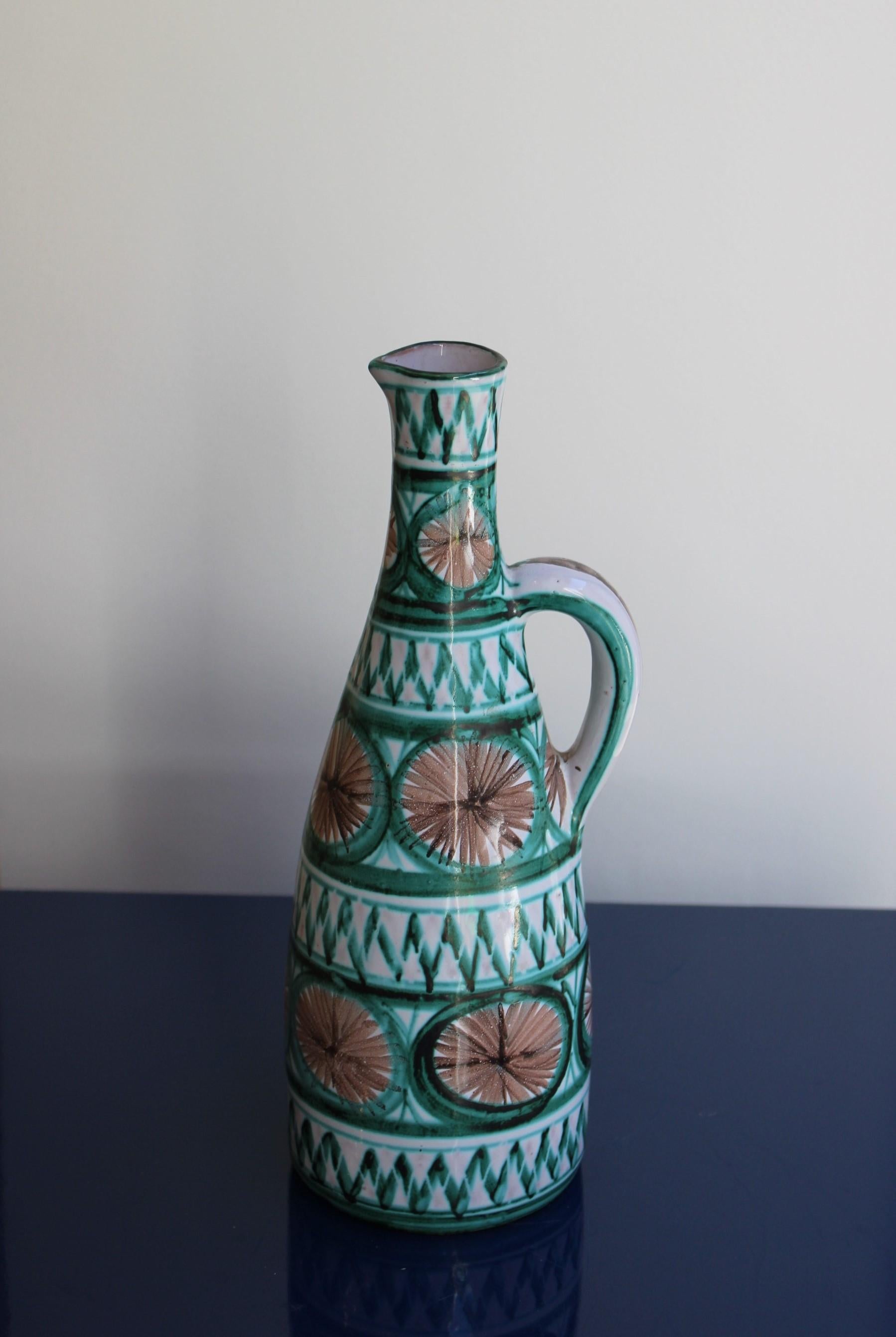 French Ceramic Pitcher, Robert Picault, France, 20th Century For Sale