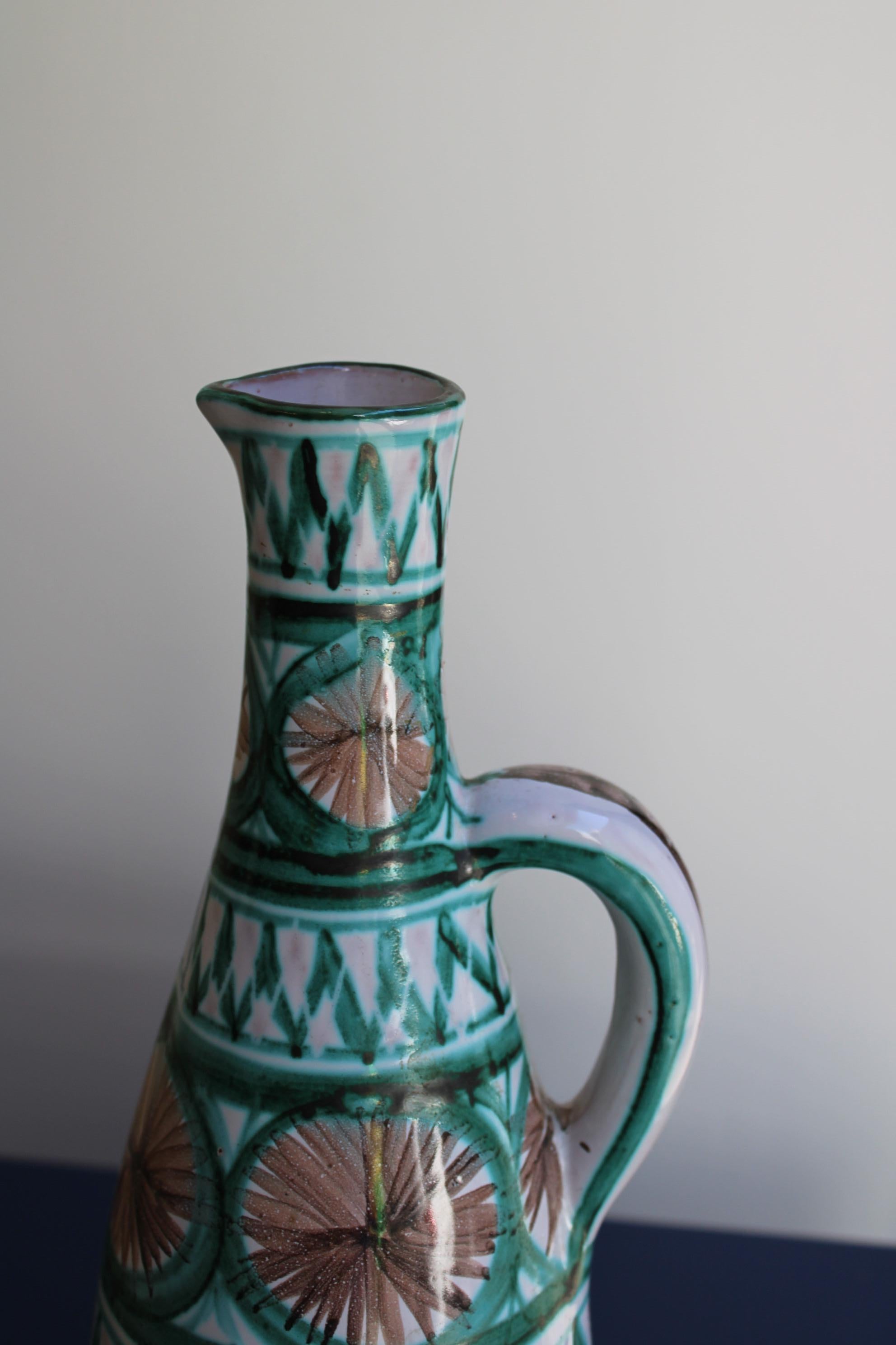Enameled Ceramic Pitcher, Robert Picault, France, 20th Century For Sale