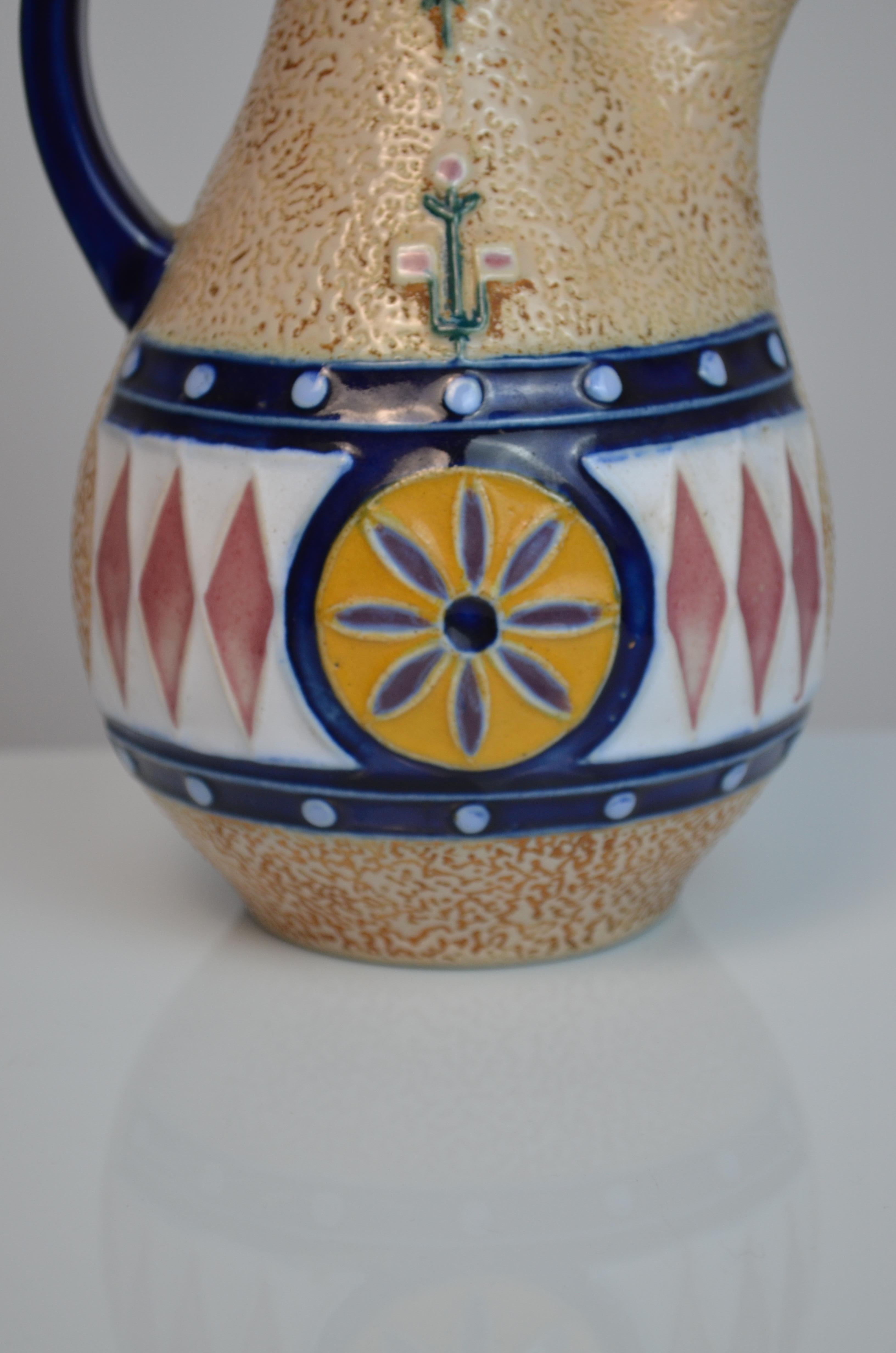 Art Deco Ceramic Pitcher Vase by Amphora, 1920s For Sale