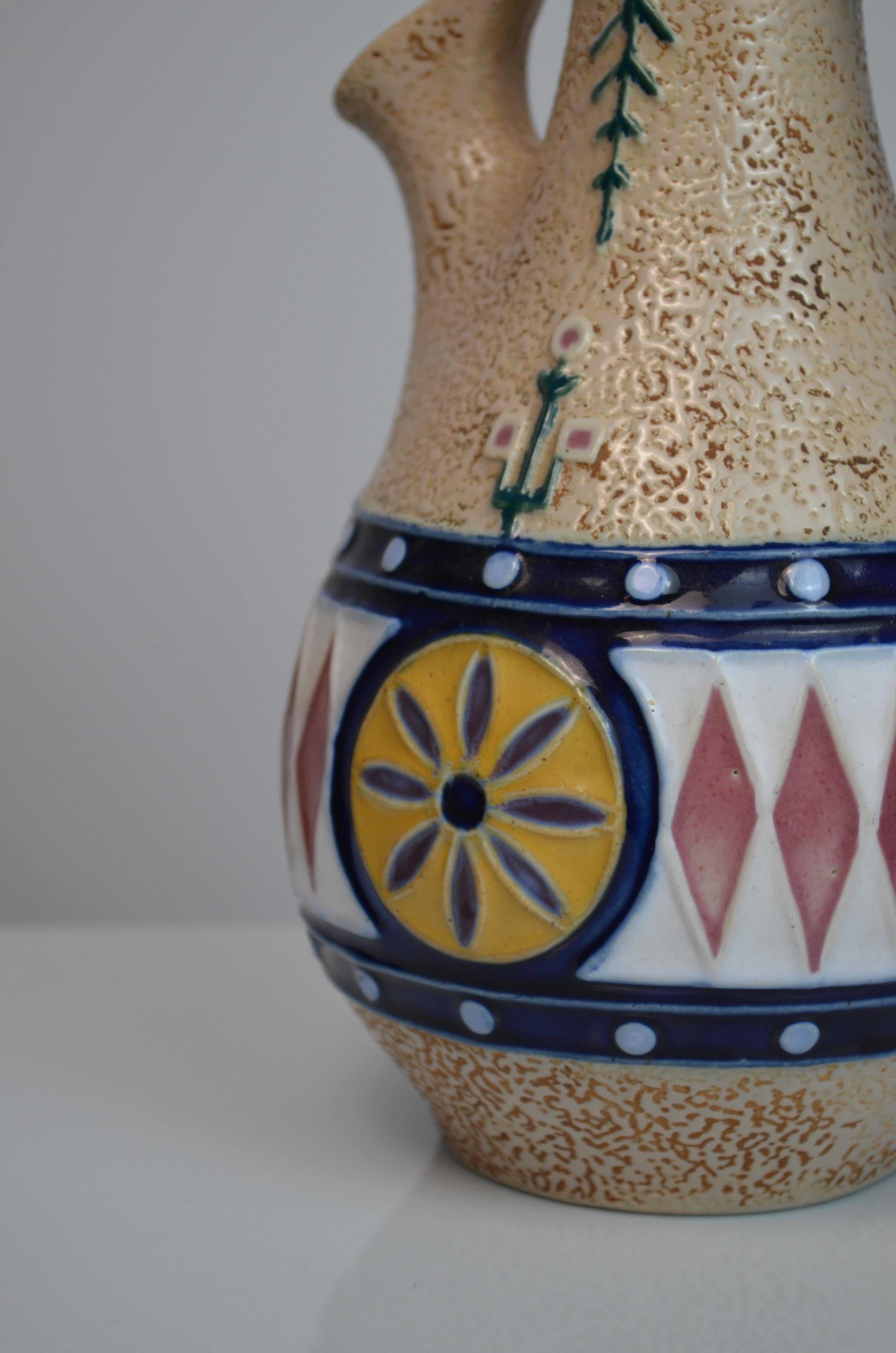 Ceramic Pitcher Vase by Amphora, 1920s In Good Condition For Sale In Marinha Grande, PT