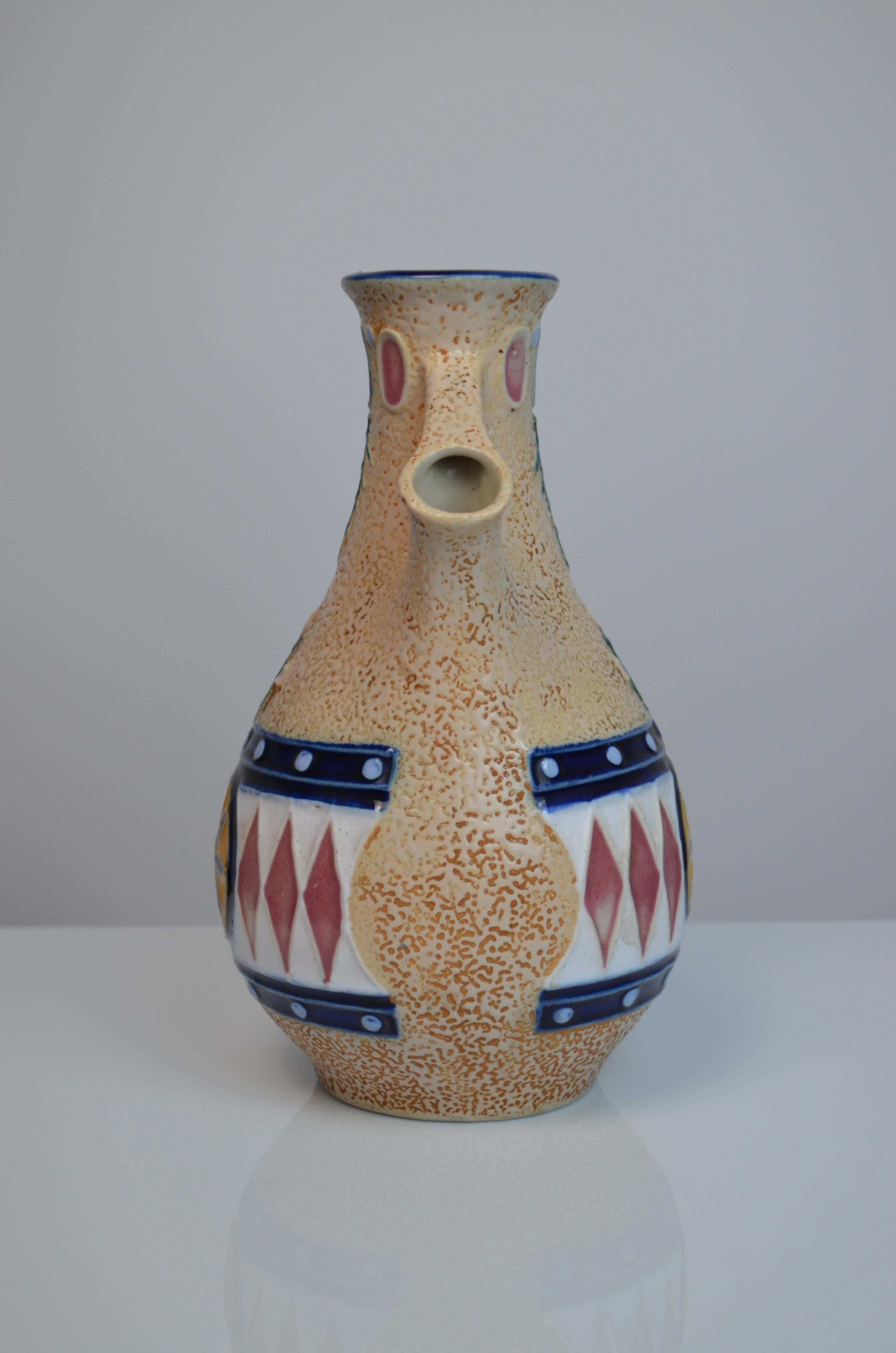 Keramikvase mit Krug von Amphora, 1920er-Jahre im Angebot 1