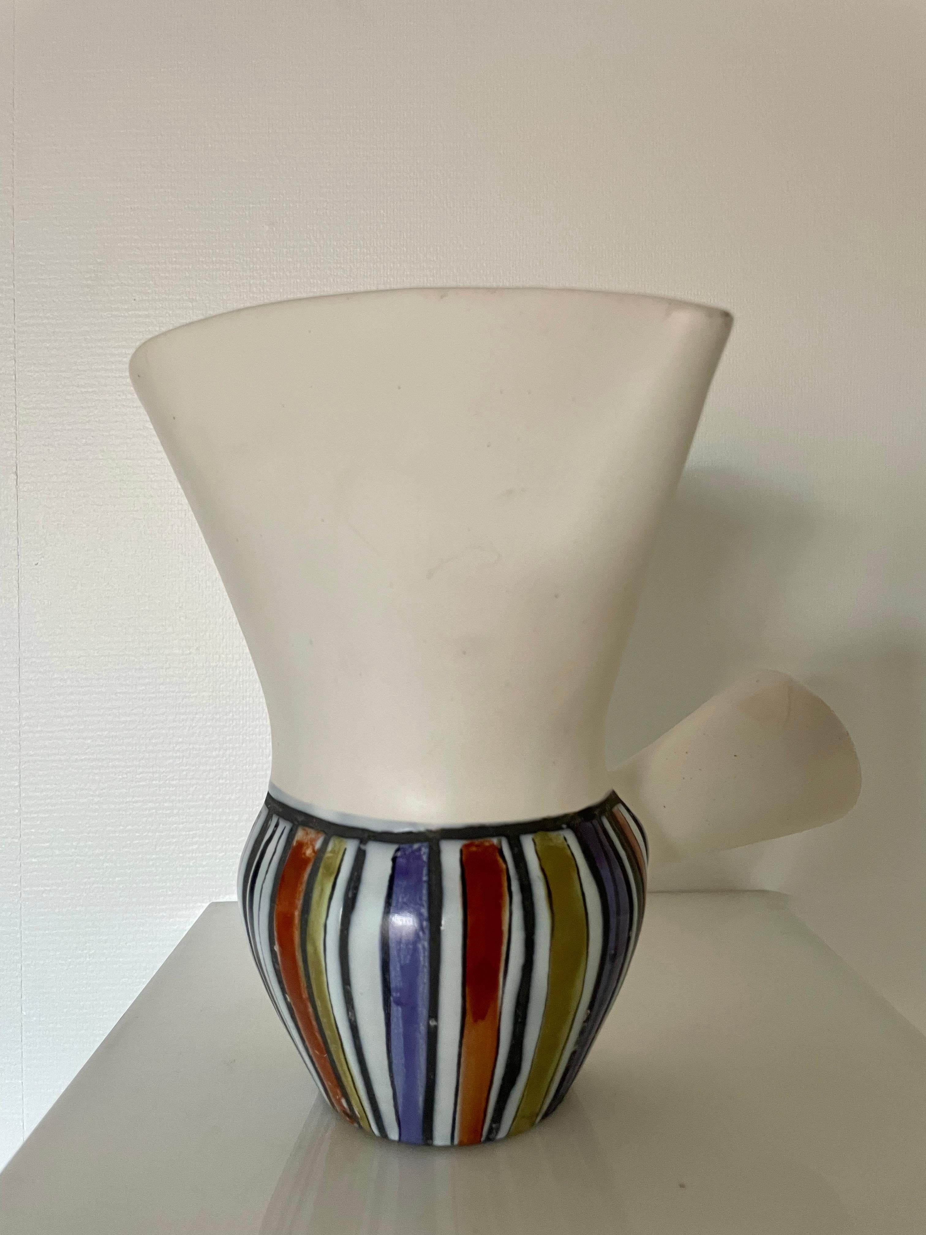 Mid-Century Modern Ceramic Pitcher Vase by Roger Capron, 1950 For Sale