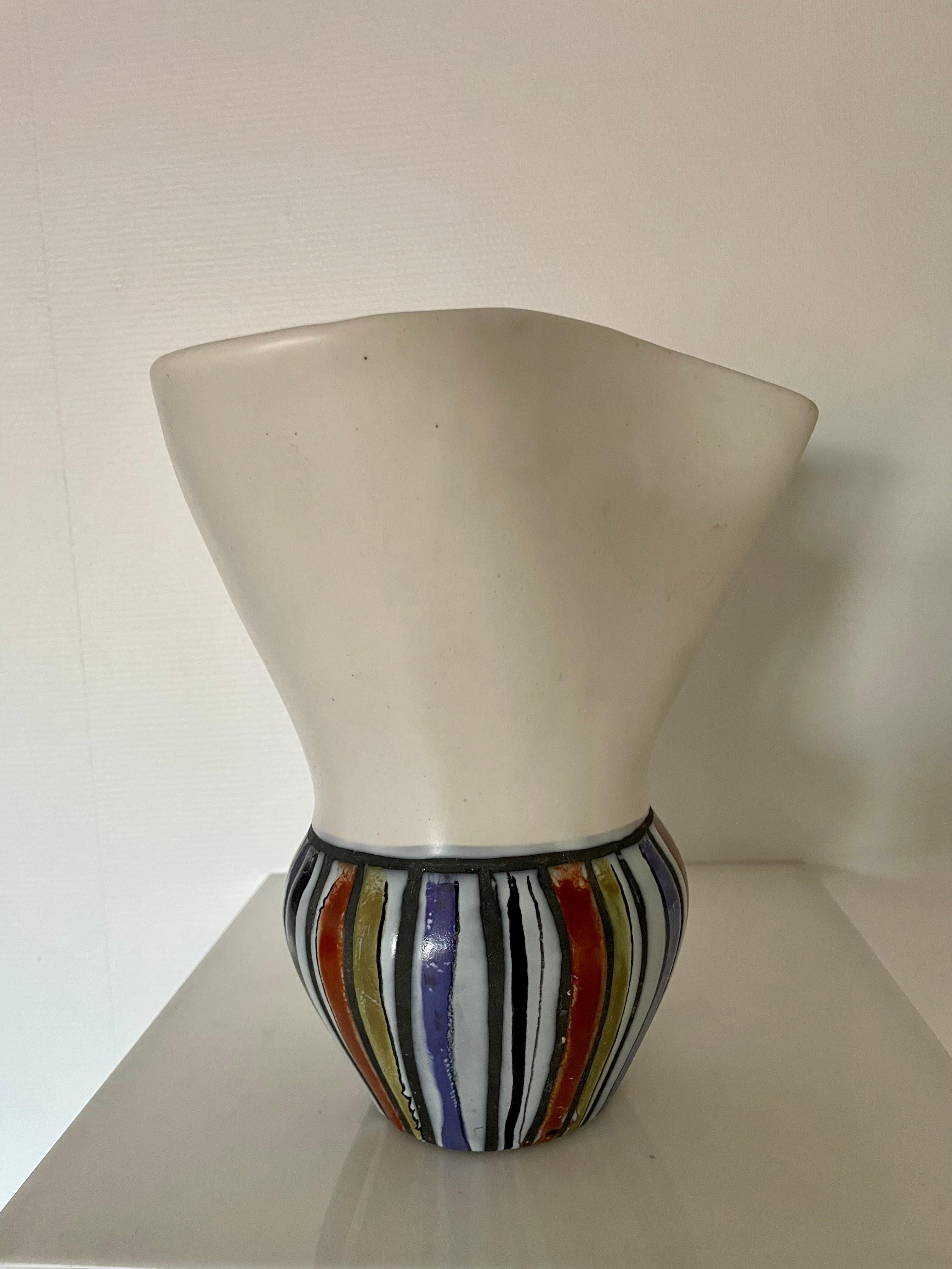 French Ceramic Pitcher Vase by Roger Capron, 1950 For Sale