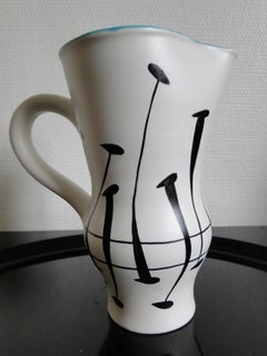 Roger Capron Ceramic Pitcher Vase by Vallauris  France