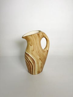 Jarra de Cerámica con Motivo de Madera Falsa, Francia, Años 60