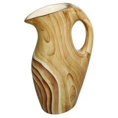Jarra de Cerámica con Motivo de Madera Falsa, Francia, Años 60