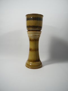 Ceramic Plant Pot & Pedestal West German Pottery by Scheurich, W-Germany, 1960s